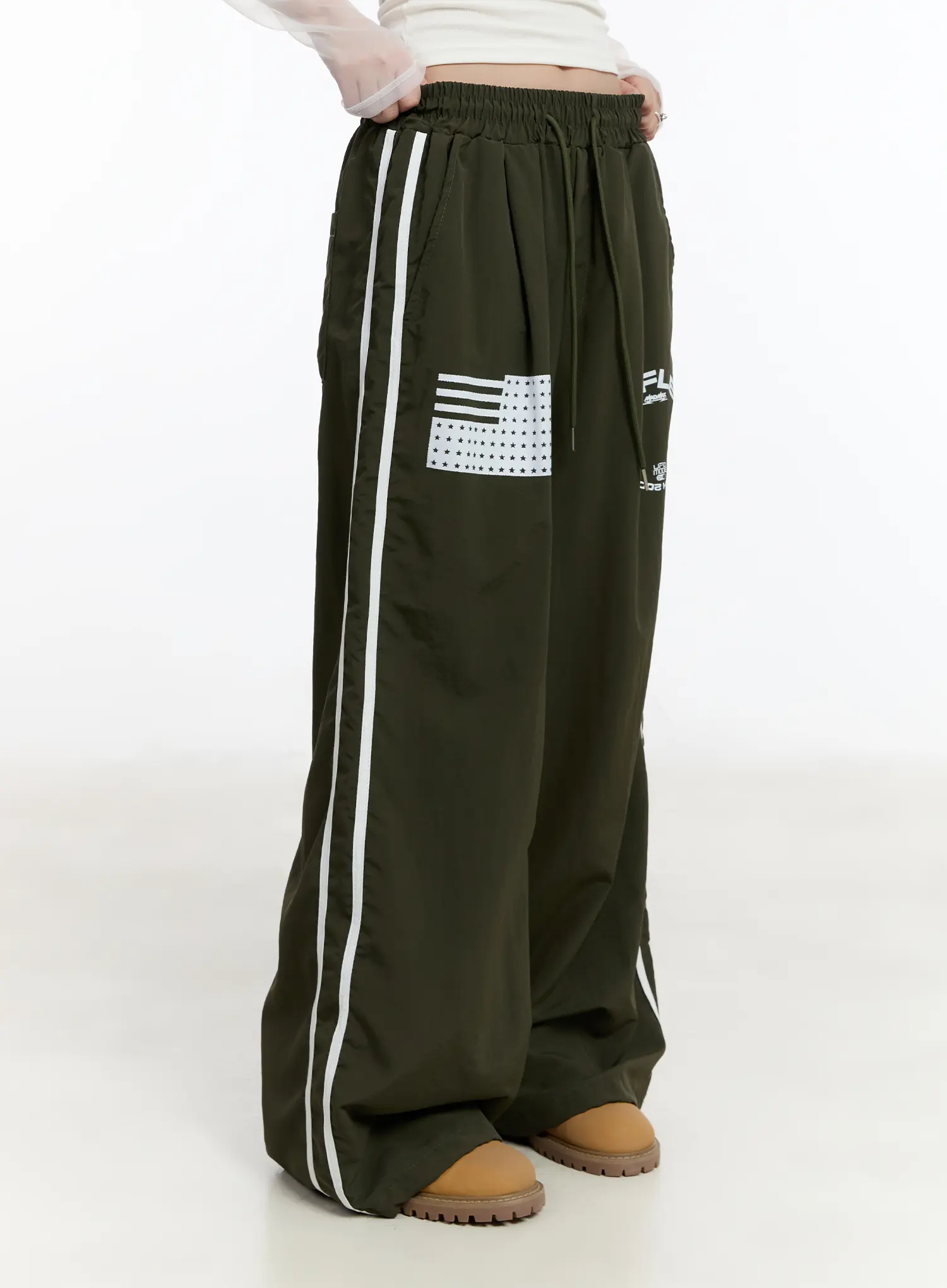 Graphic Wide Leg Track Pants CM511 - Image 3