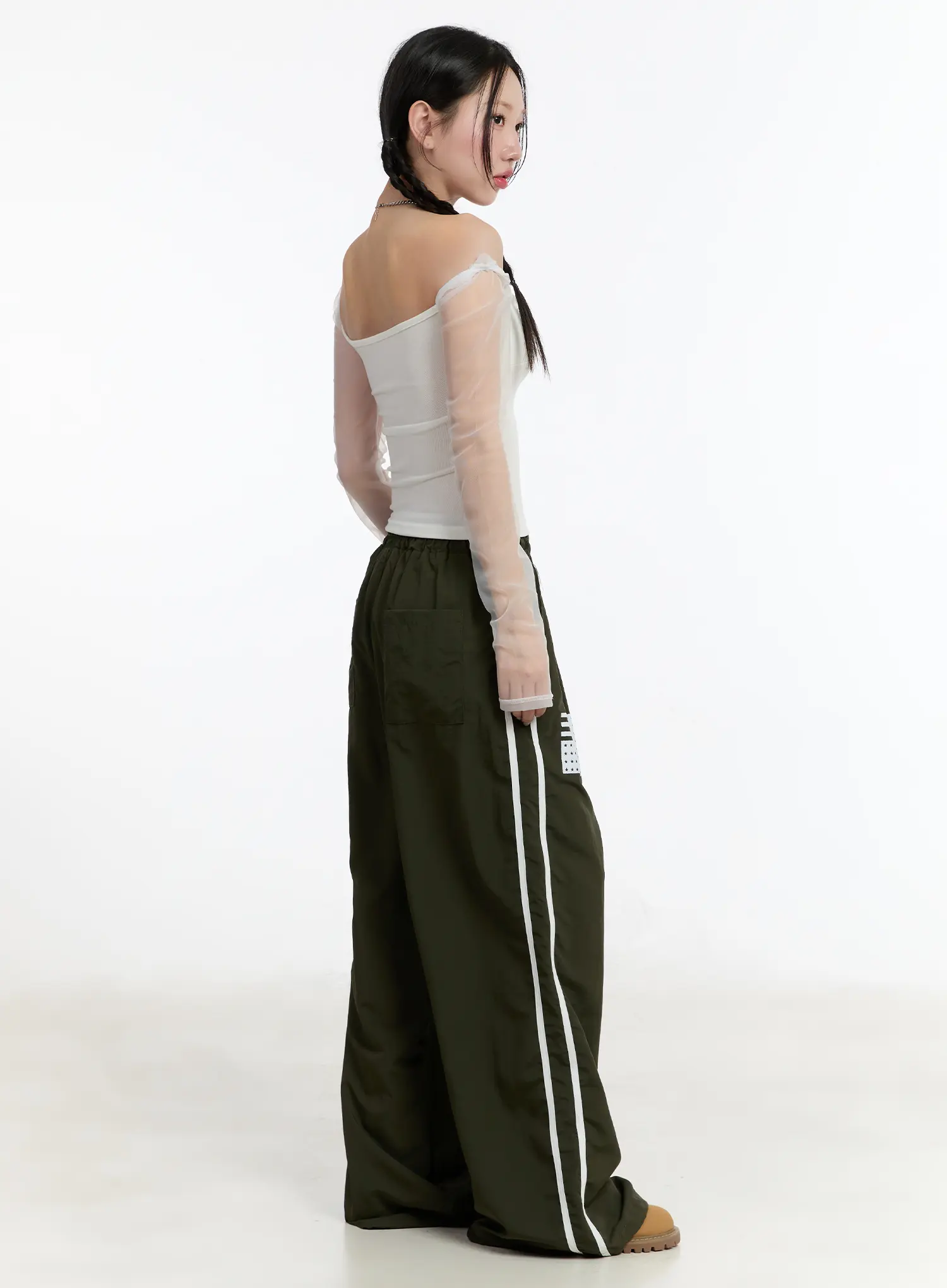 Graphic Wide Leg Track Pants CM511 - Image 6