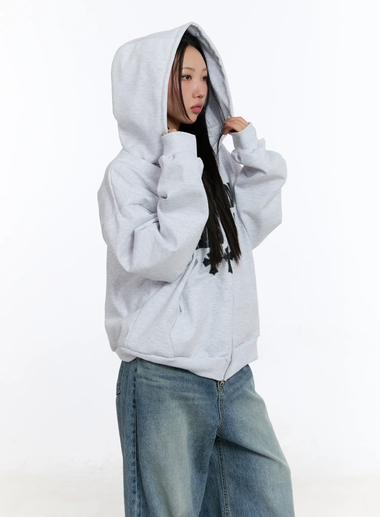 Graphic Zip-Up Hoodie CF510 - Image 2