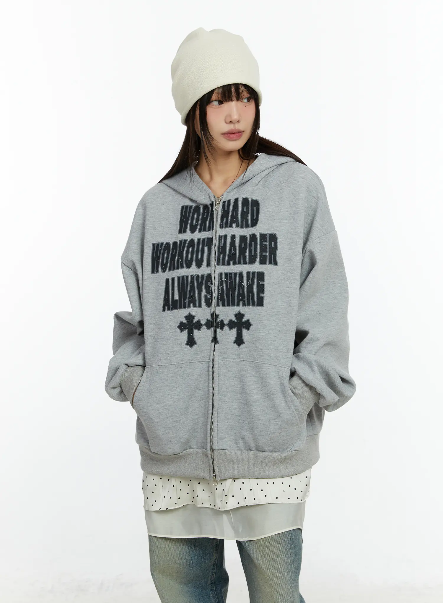 Graphic Zip-Up Hoodie CF510 - Image 5