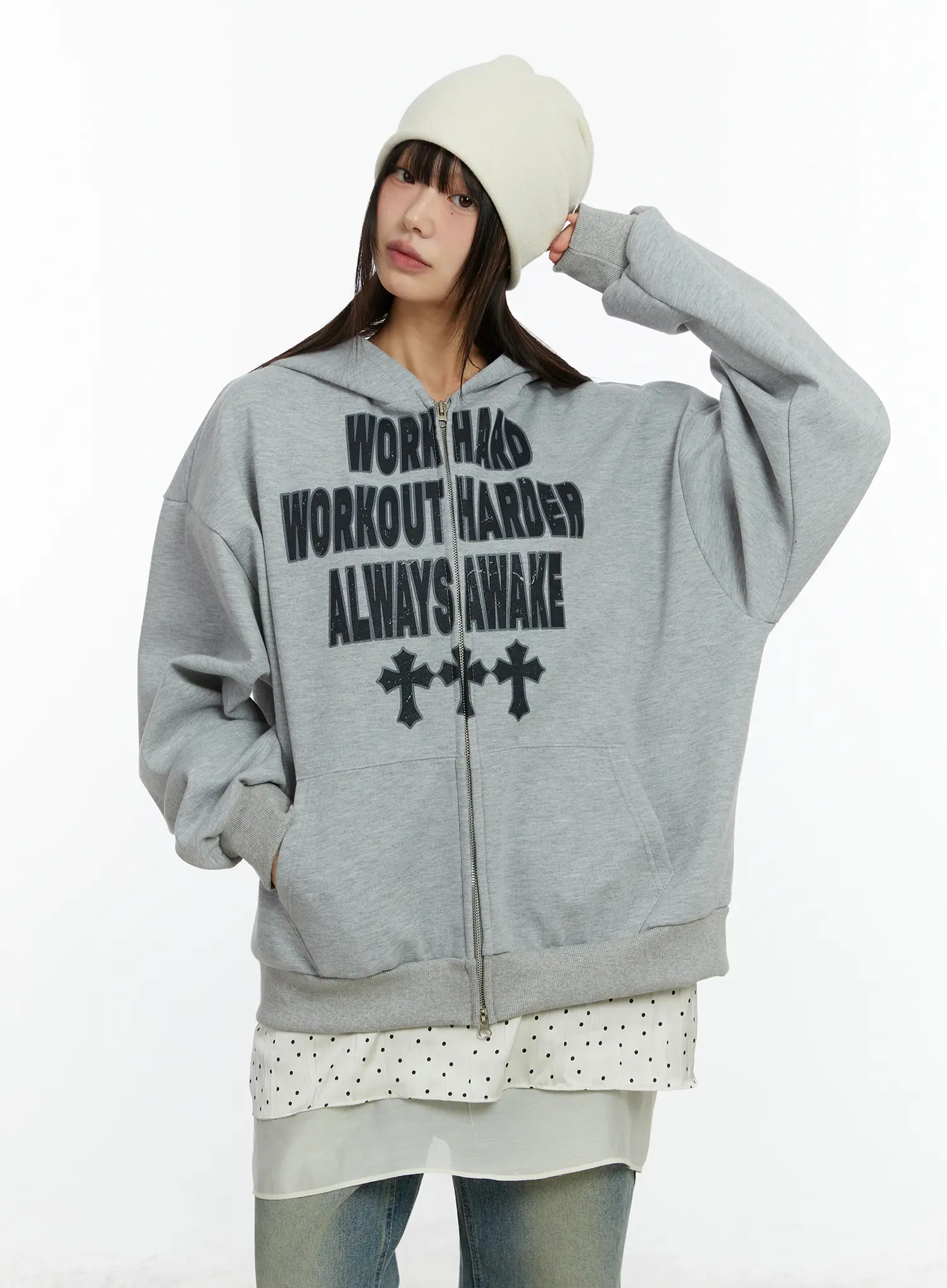 Graphic Zip-Up Hoodie CF510 - Image 9