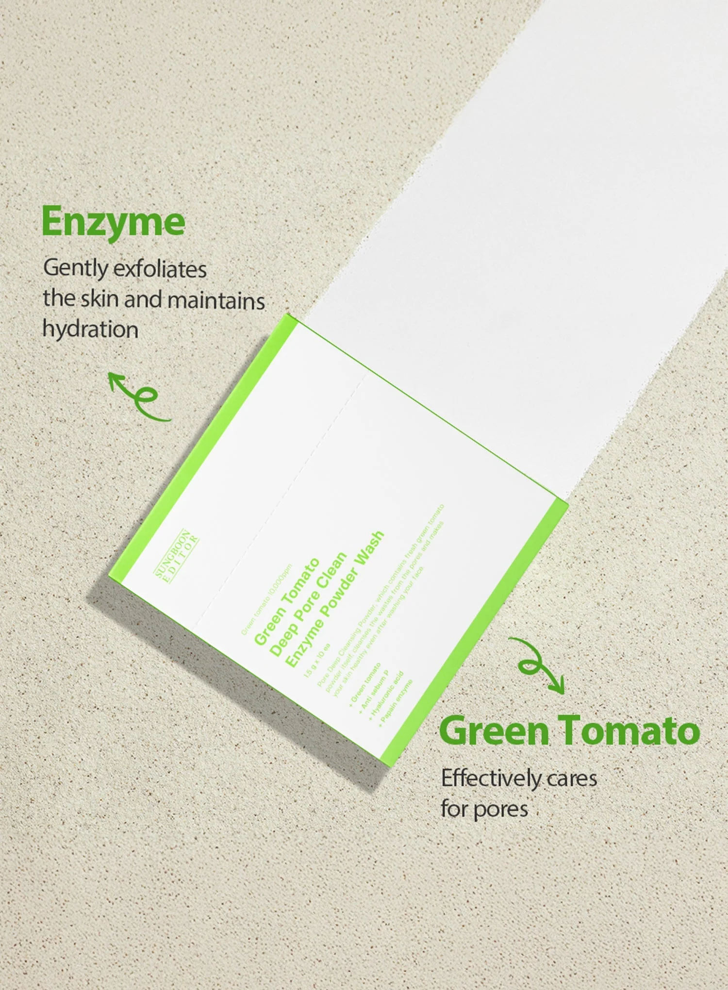 Green Tomato Deep Pore Clean Enzyme Powder Wash Travel Kit (1.5g*10ea) - Image 5