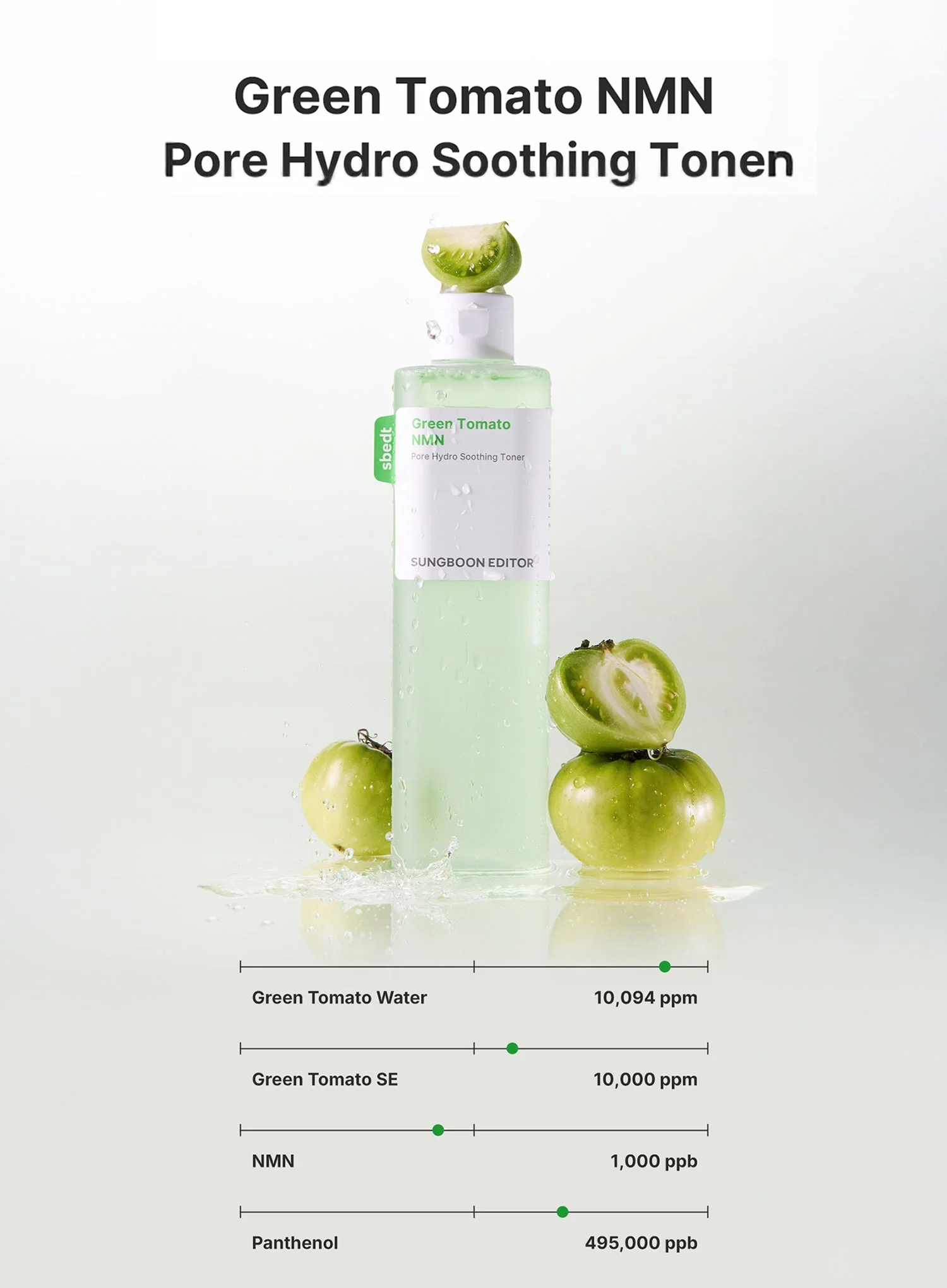 Green Tomato NMN Pore Hydro Soothing Toner (350g) - Image 6