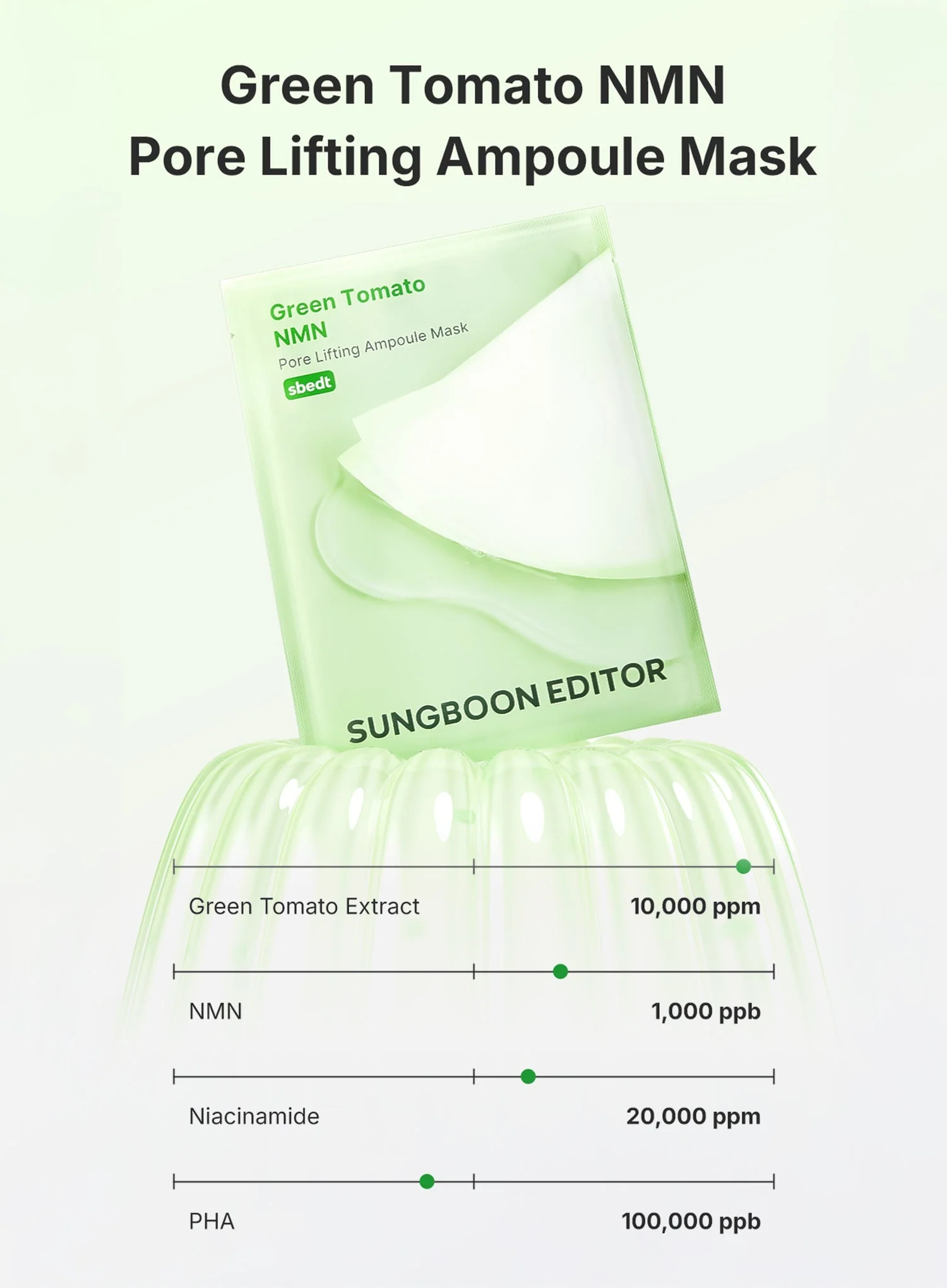 Green Tomato NMN Pore Minimizing Ampoule Mask (23g*10ea) - Image 4