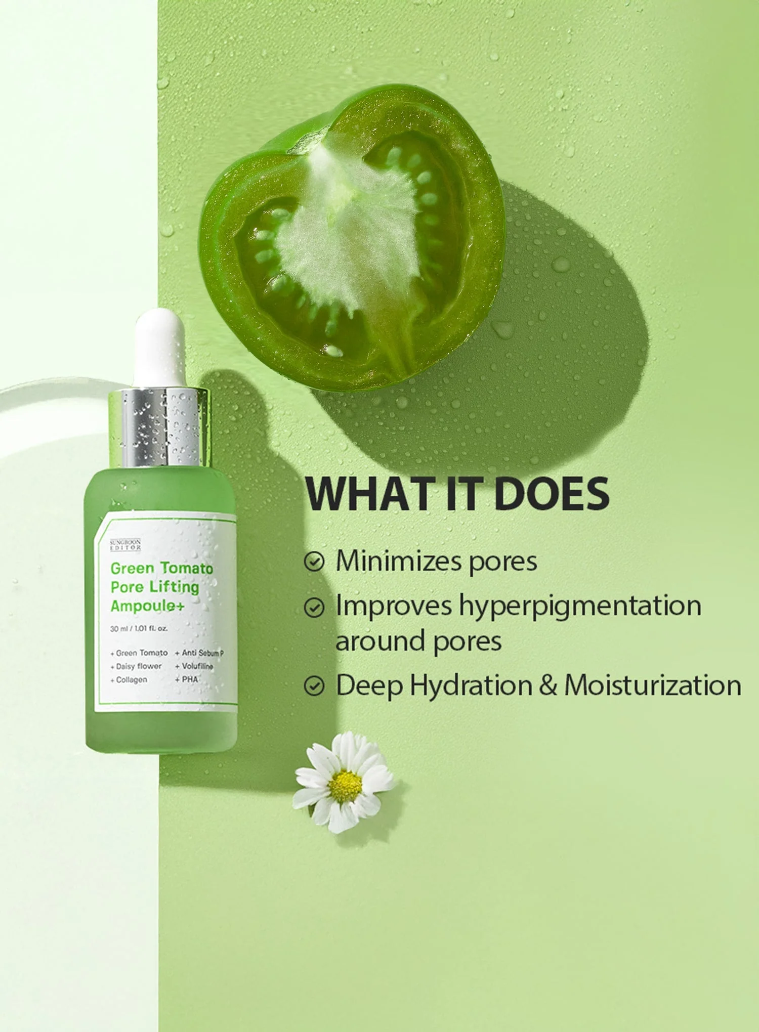Green Tomato Pore Lifting Ampoule+ (30ml) - Image 7