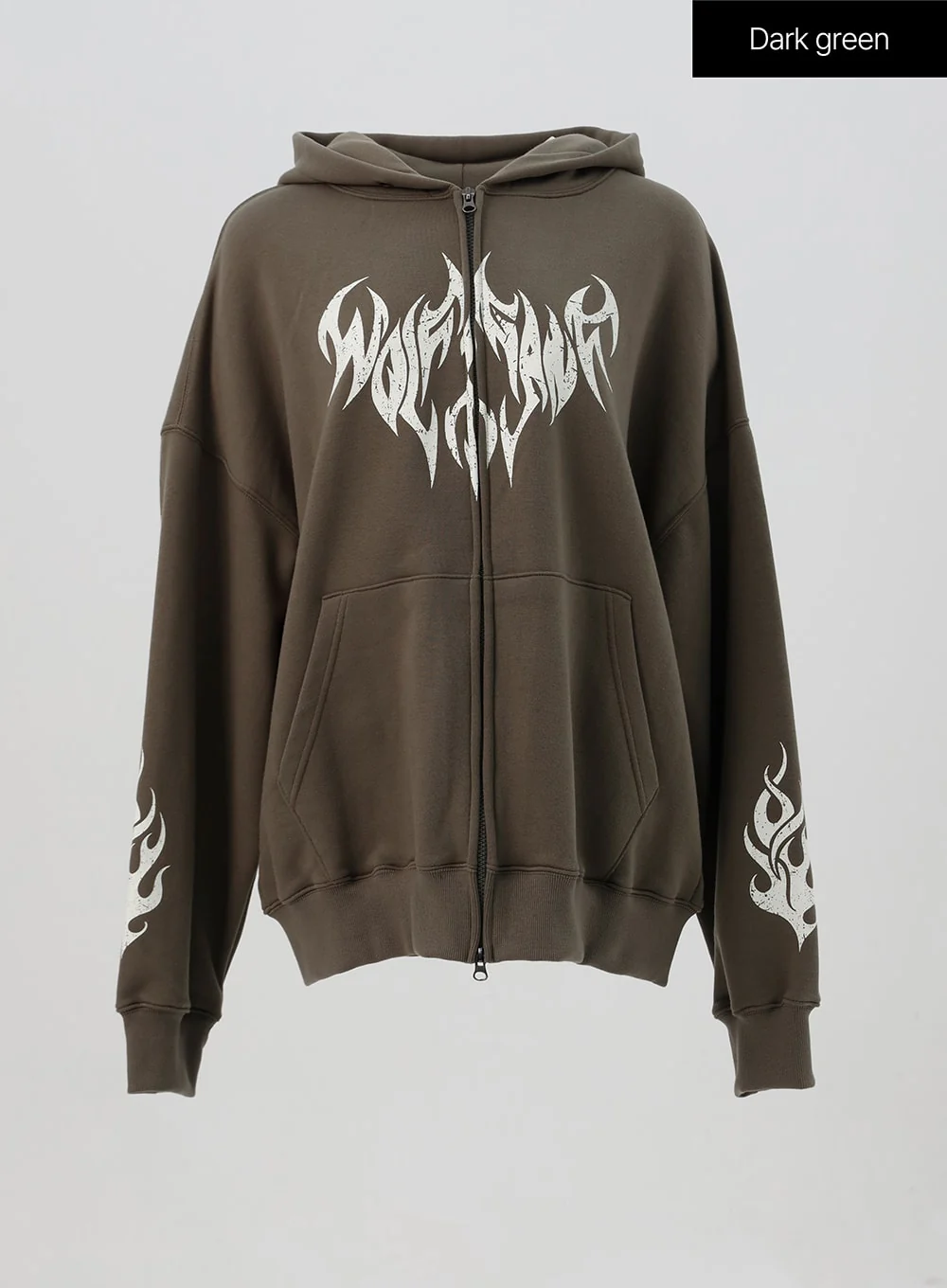 Grunge Graphic Zip-Up Hoodie IS322 - Image 14