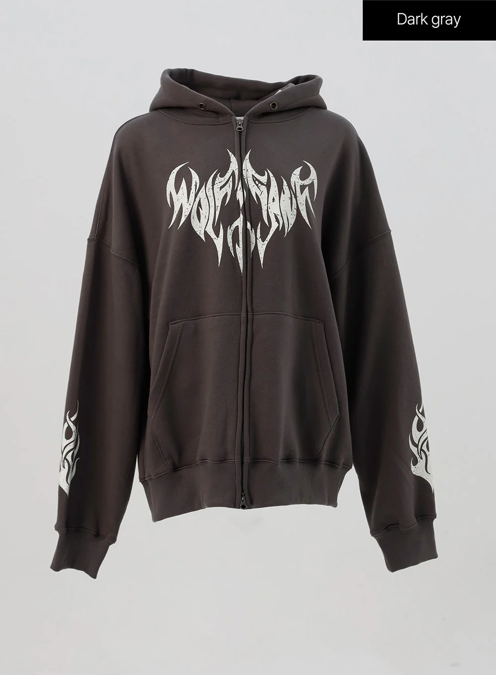 Grunge Graphic Zip-Up Hoodie IS322 - Image 16