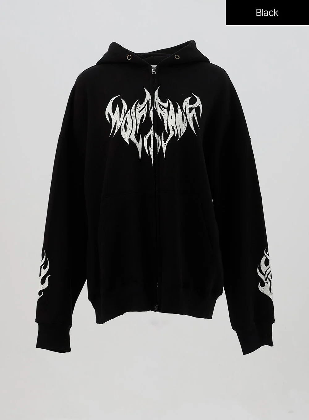 Grunge Graphic Zip-Up Hoodie IS322 - Image 17
