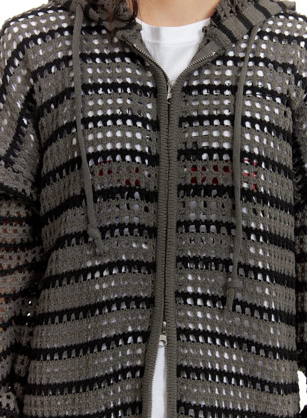 Grunge See-Through Zip-Up Hoodie CA430 - Image 7