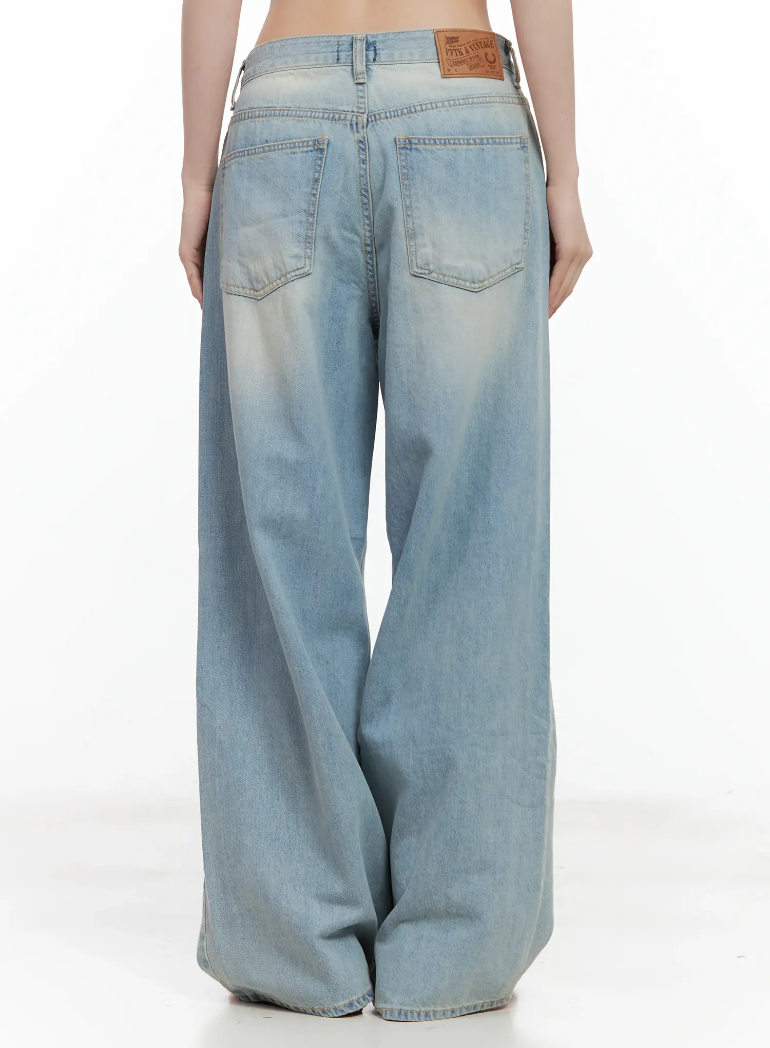 Gyuri Dirty-Wash Distressed Wide Jeans CU530 - Image 7