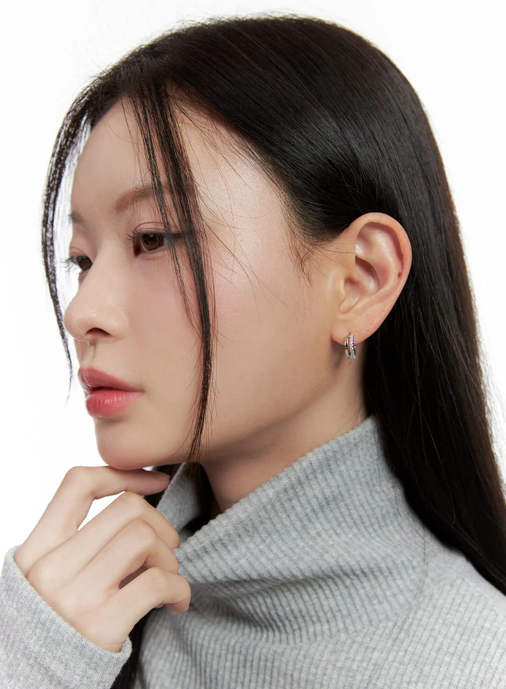 Half Cubic Earrings IJ503 - Image 2