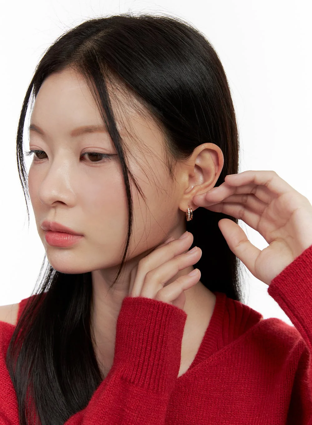 Half Cubic Earrings IJ503 - Image 5