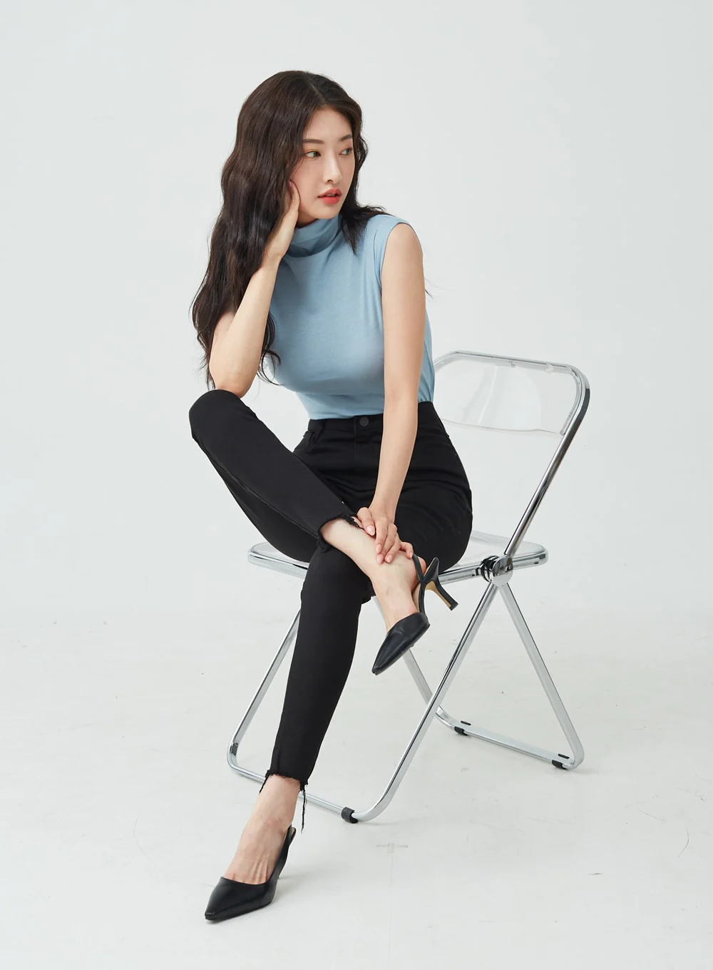 Half Neck Sleeveless T-Shirt IU26 - Image 11