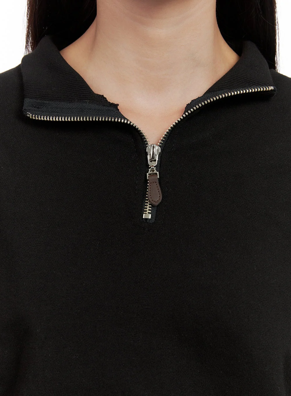 Half Zip-Up Solid Sweatshirt OG416 - Image 4
