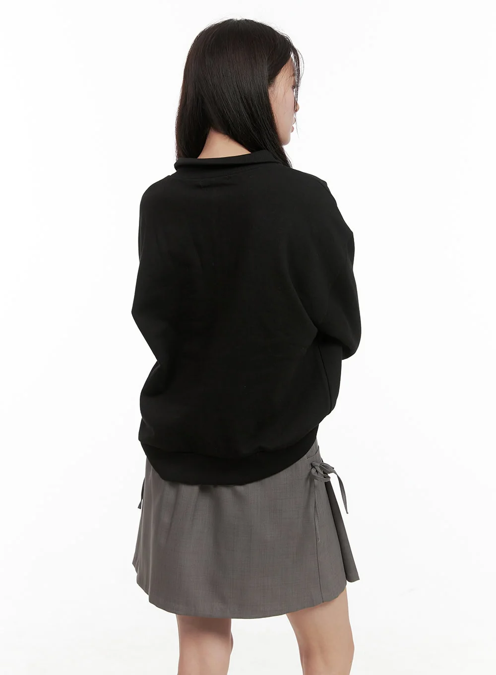 Half Zip-Up Solid Sweatshirt OG416 - Image 7