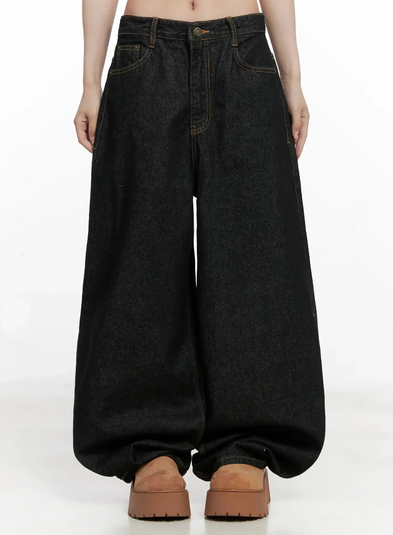 Halo Wide Leg Stitch Detail Jeans IN514