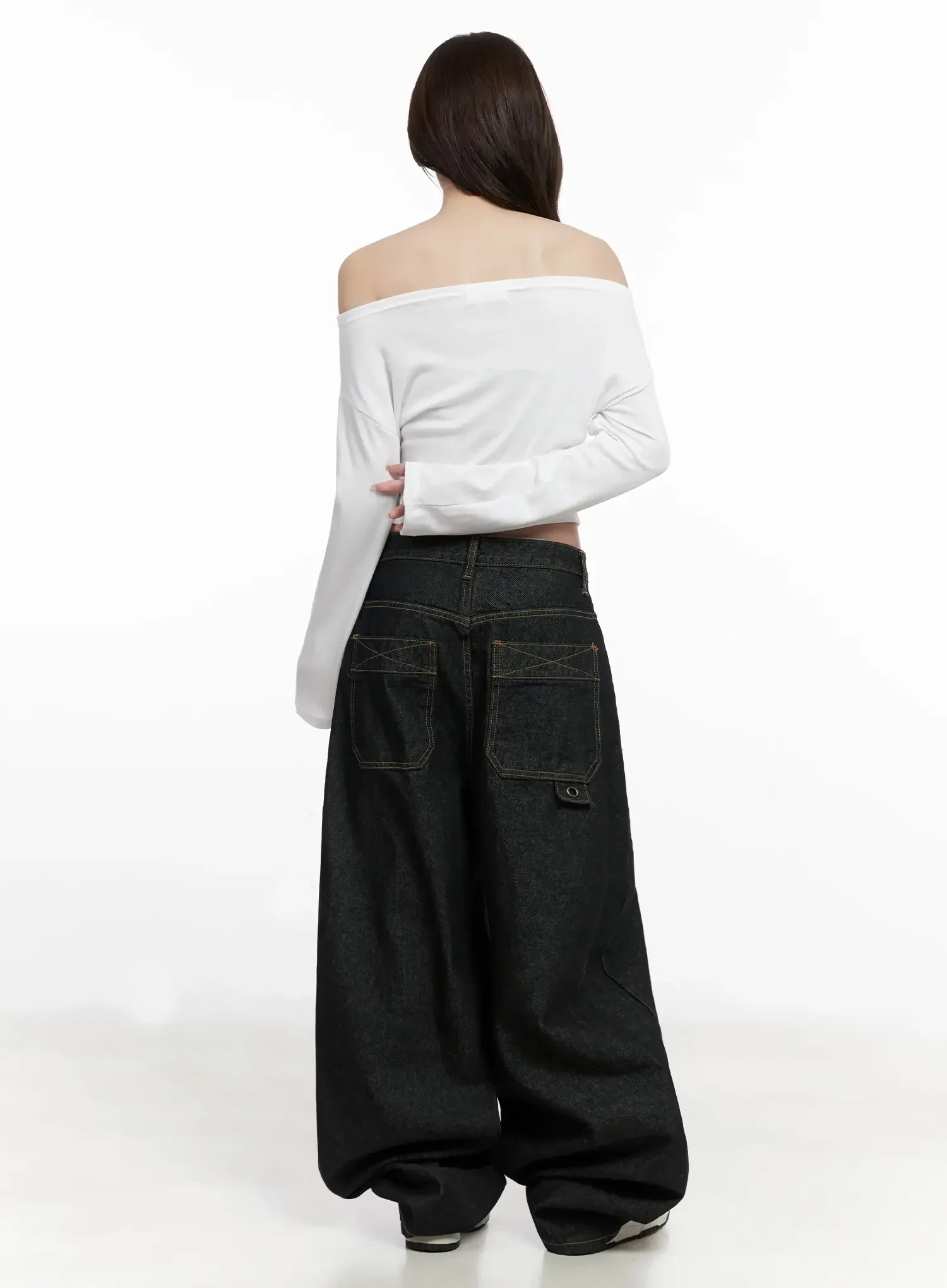 Halo Wide Leg Stitch Detail Jeans IN514 - Image 12