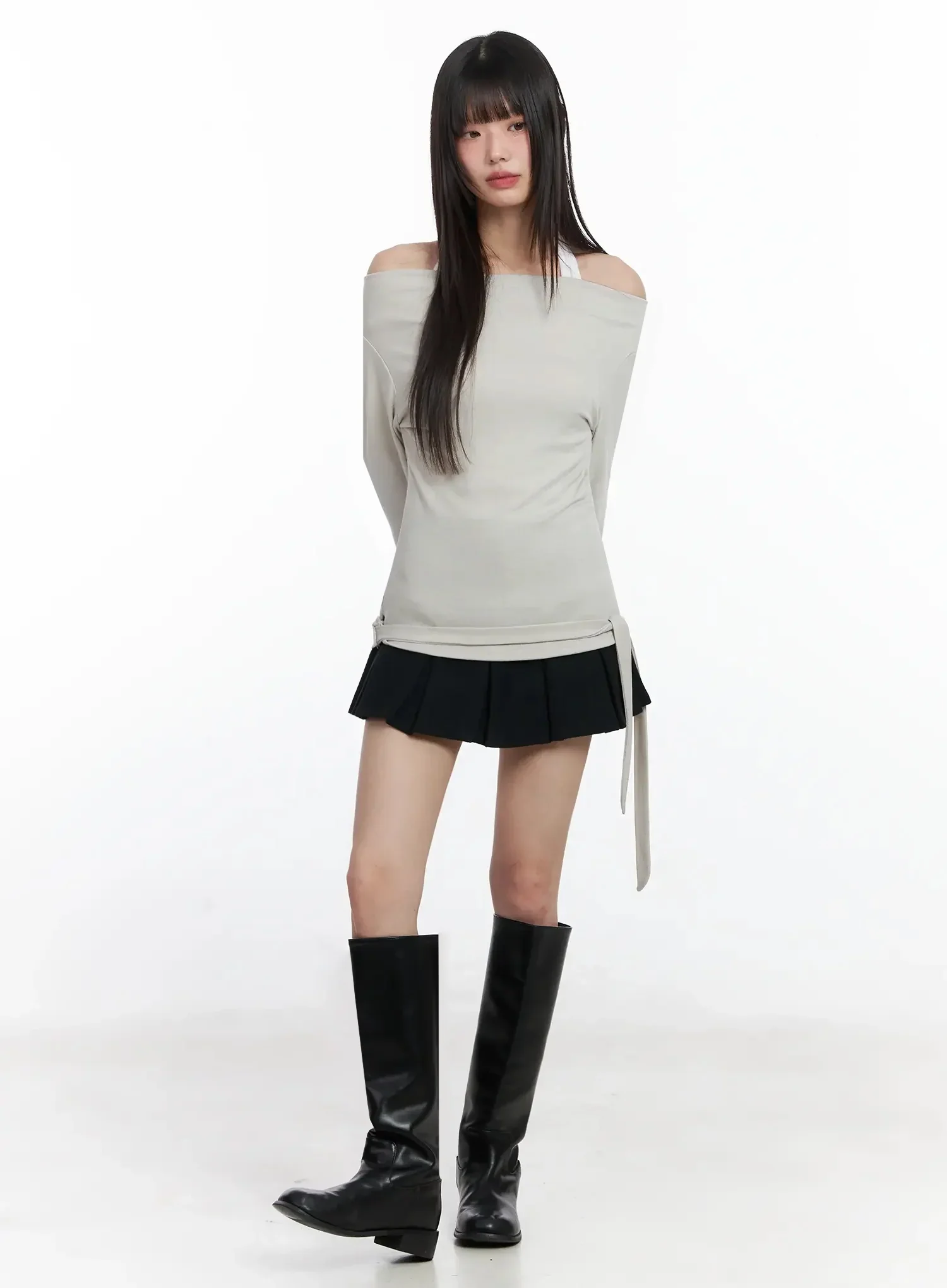 Halter Layered Off-Shoulder Long Sleeve F517 - Image 10