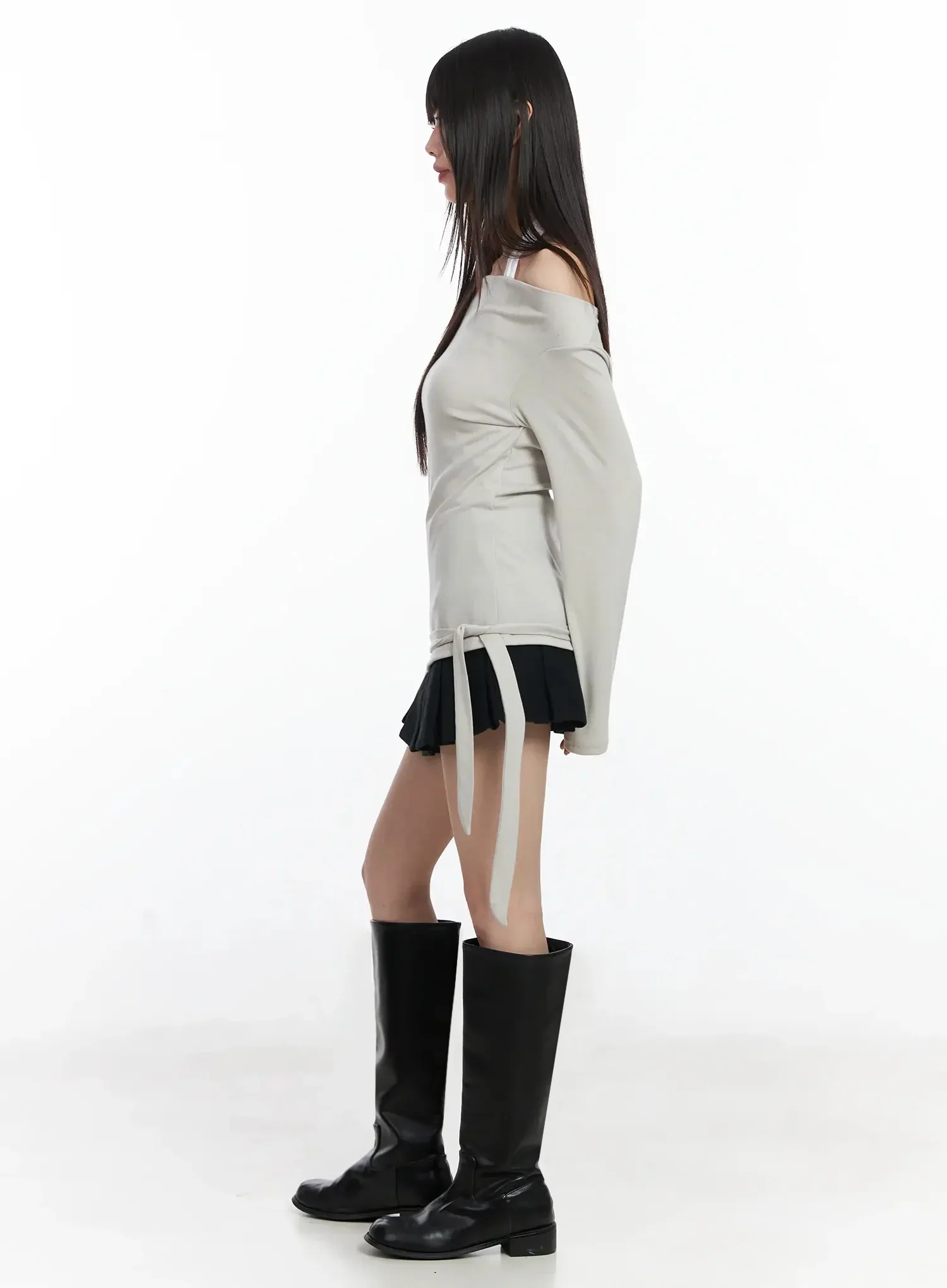 Halter Layered Off-Shoulder Long Sleeve F517 - Image 11