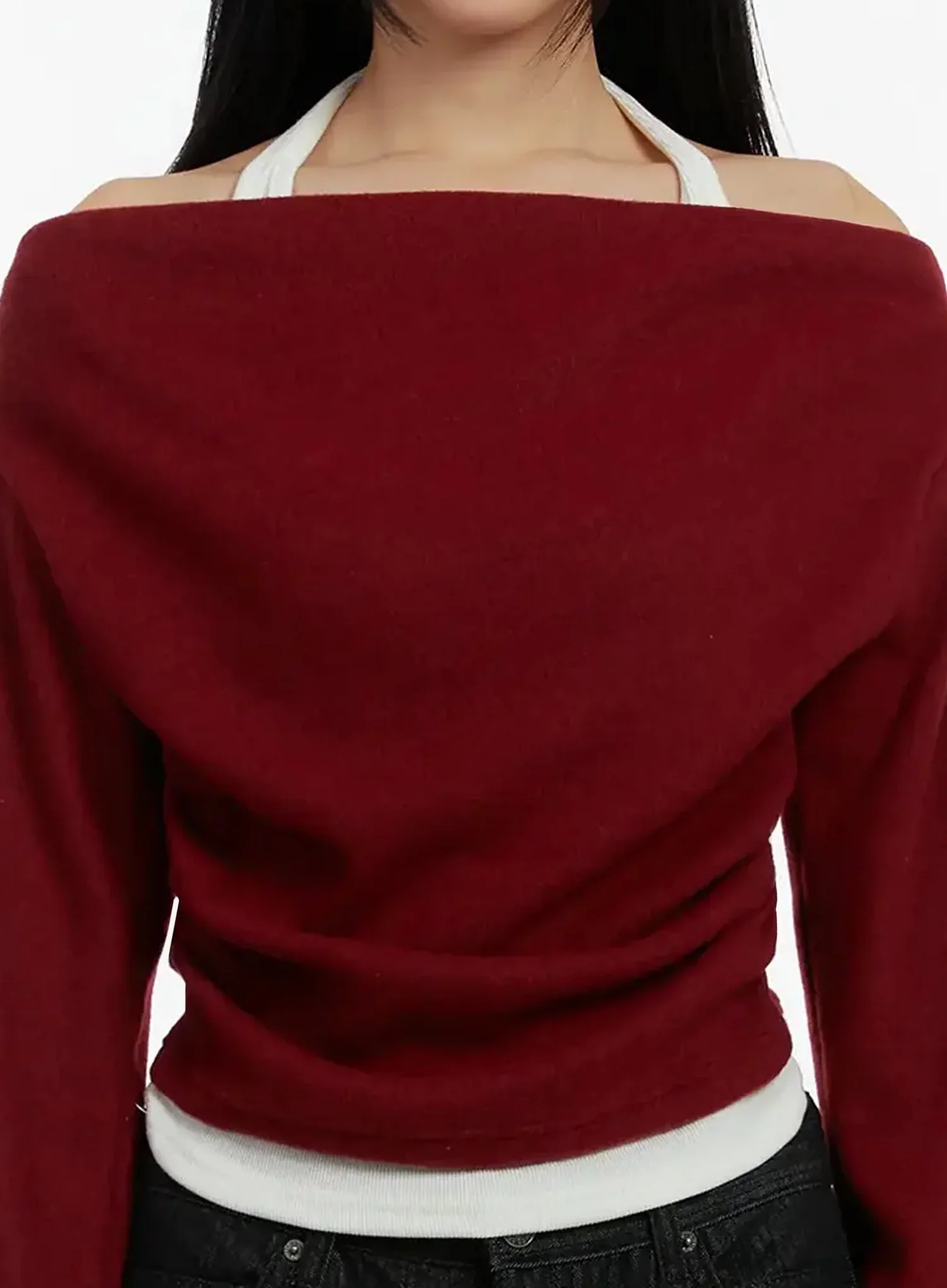 Halter Layered Off-Shoulder Top ID525 - Image 4