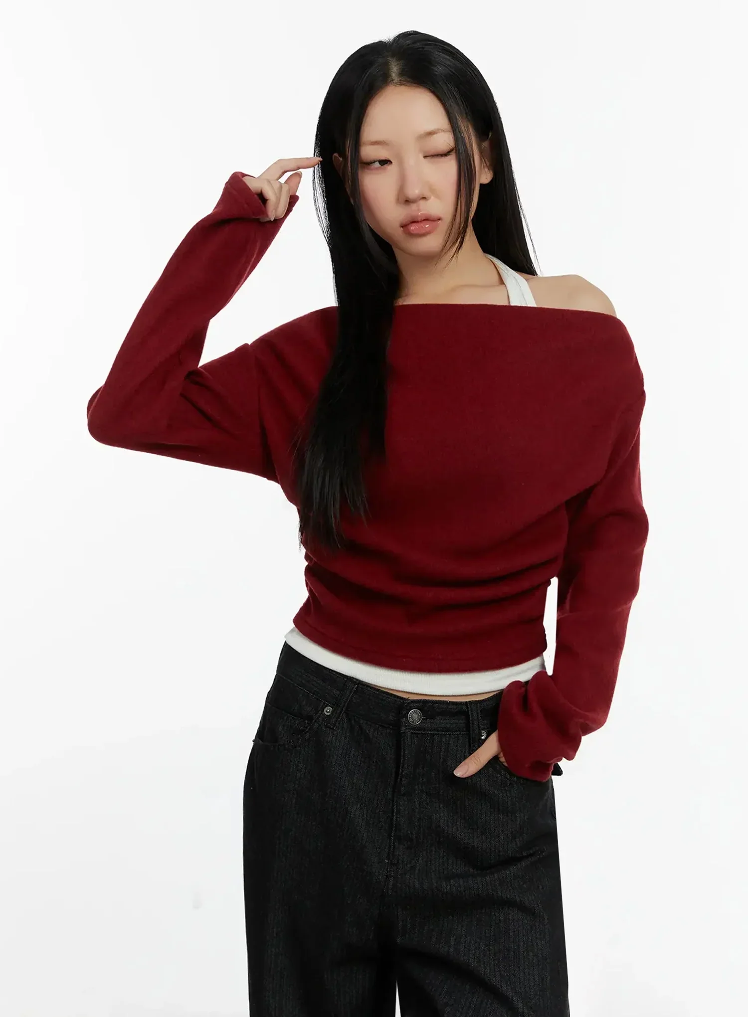 Halter Layered Off-Shoulder Top ID525 - Image 5