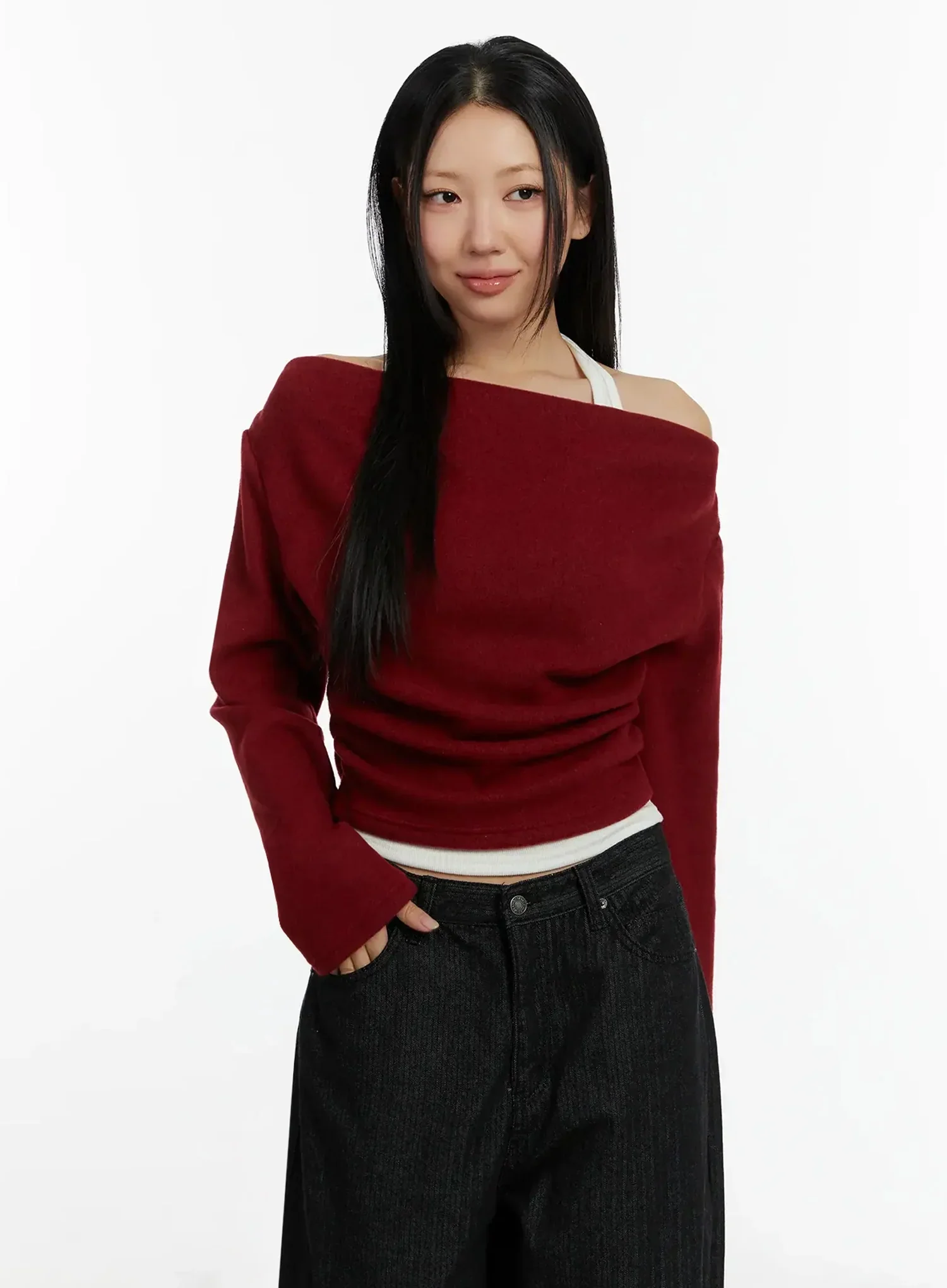 Halter Layered Off-Shoulder Top ID525 - Image 6
