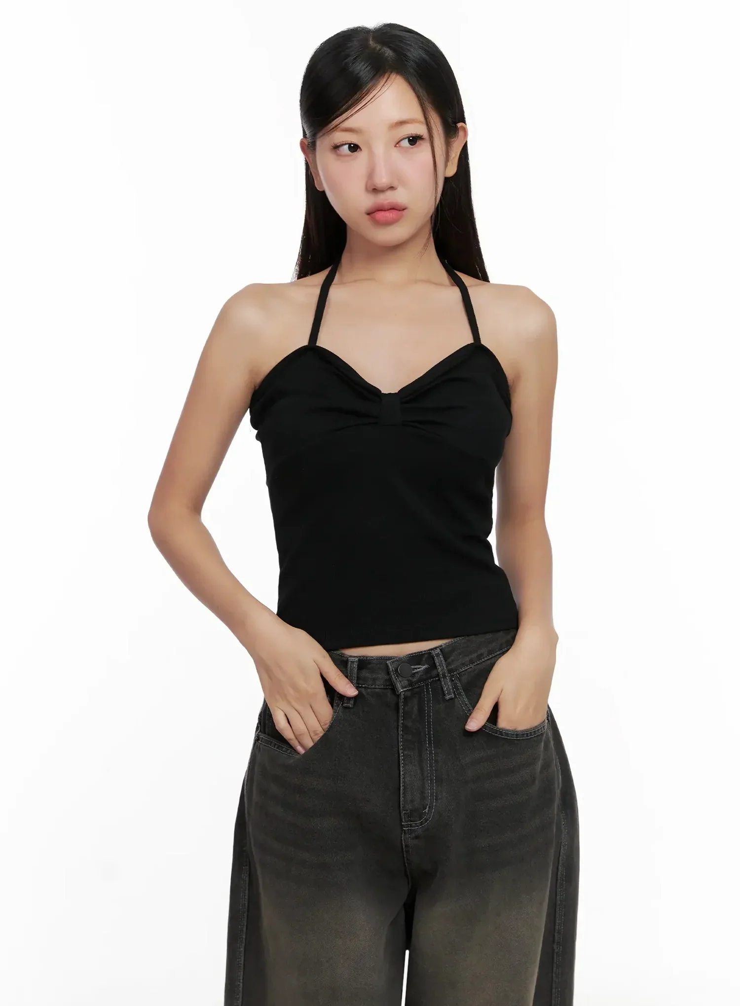 Halter Neck Cropped Tank Top IG527 - Image 5