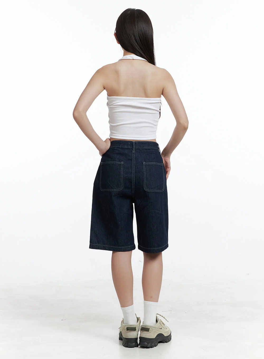 Halterneck Crop Tank Top OL401 - Image 3