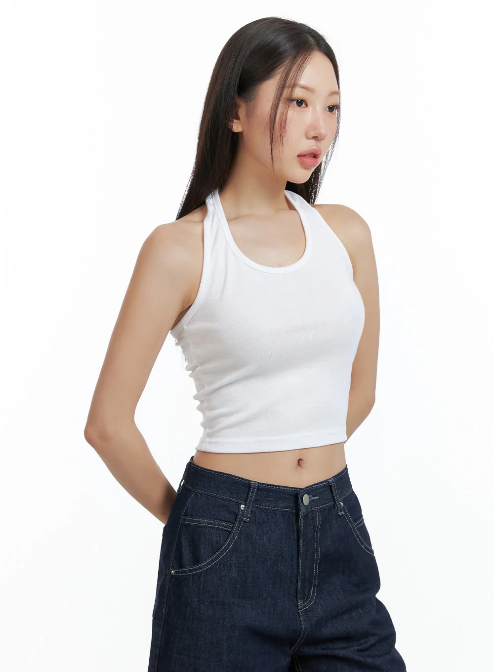 Halterneck Crop Tank Top OL401 - Image 5