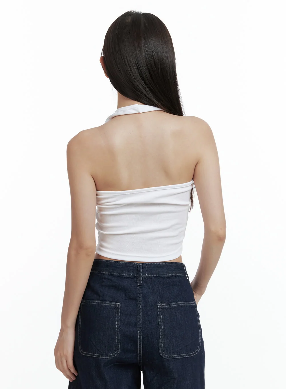 Halterneck Crop Tank Top OL401 - Image 6