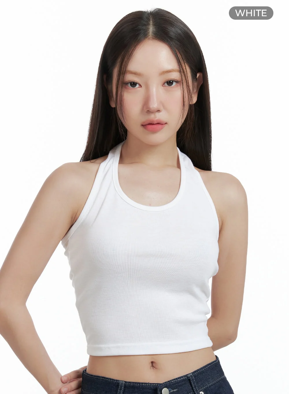 Halterneck Crop Tank Top OL401 - Image 7