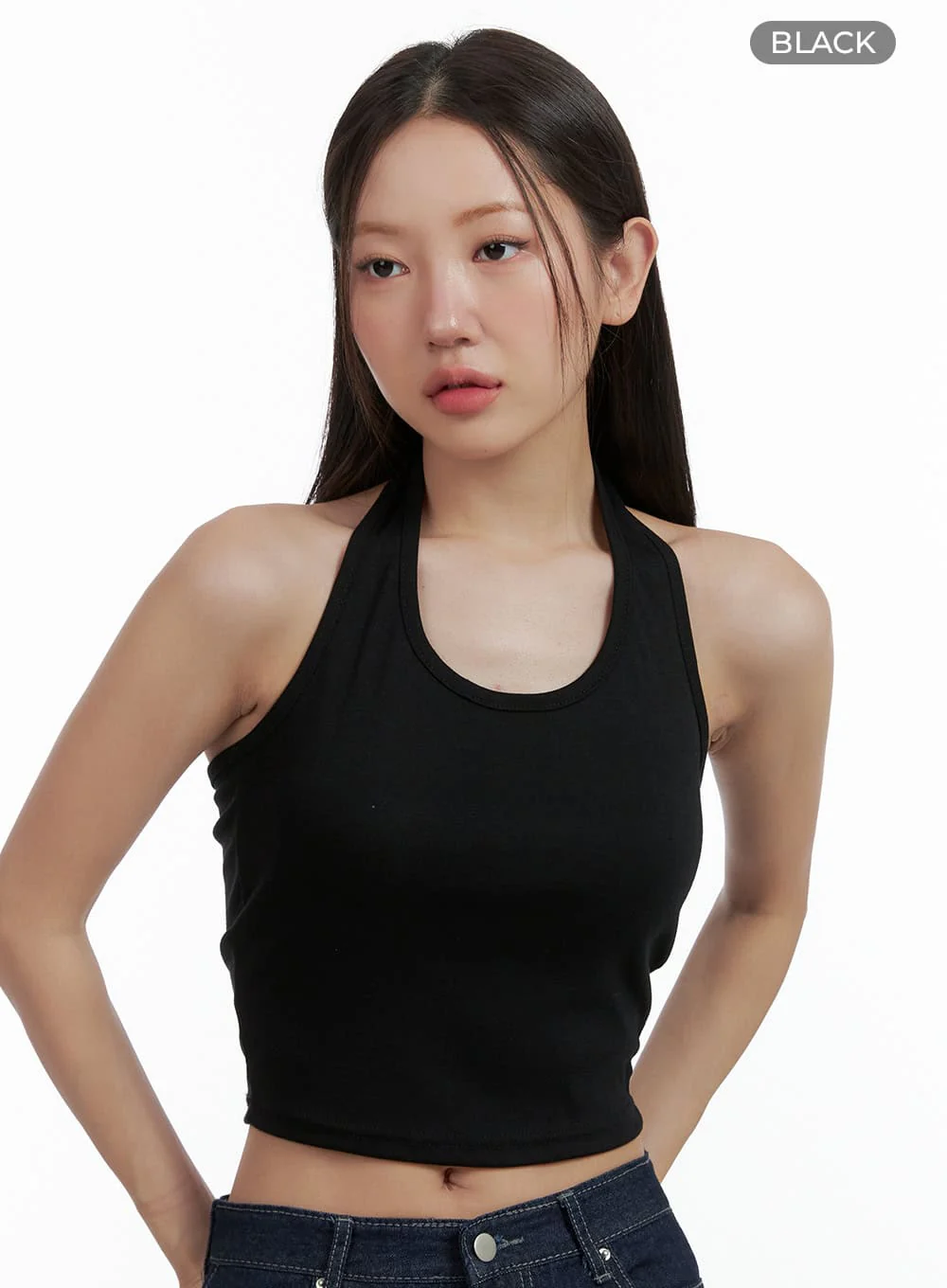 Halterneck Crop Tank Top OL401 - Image 9