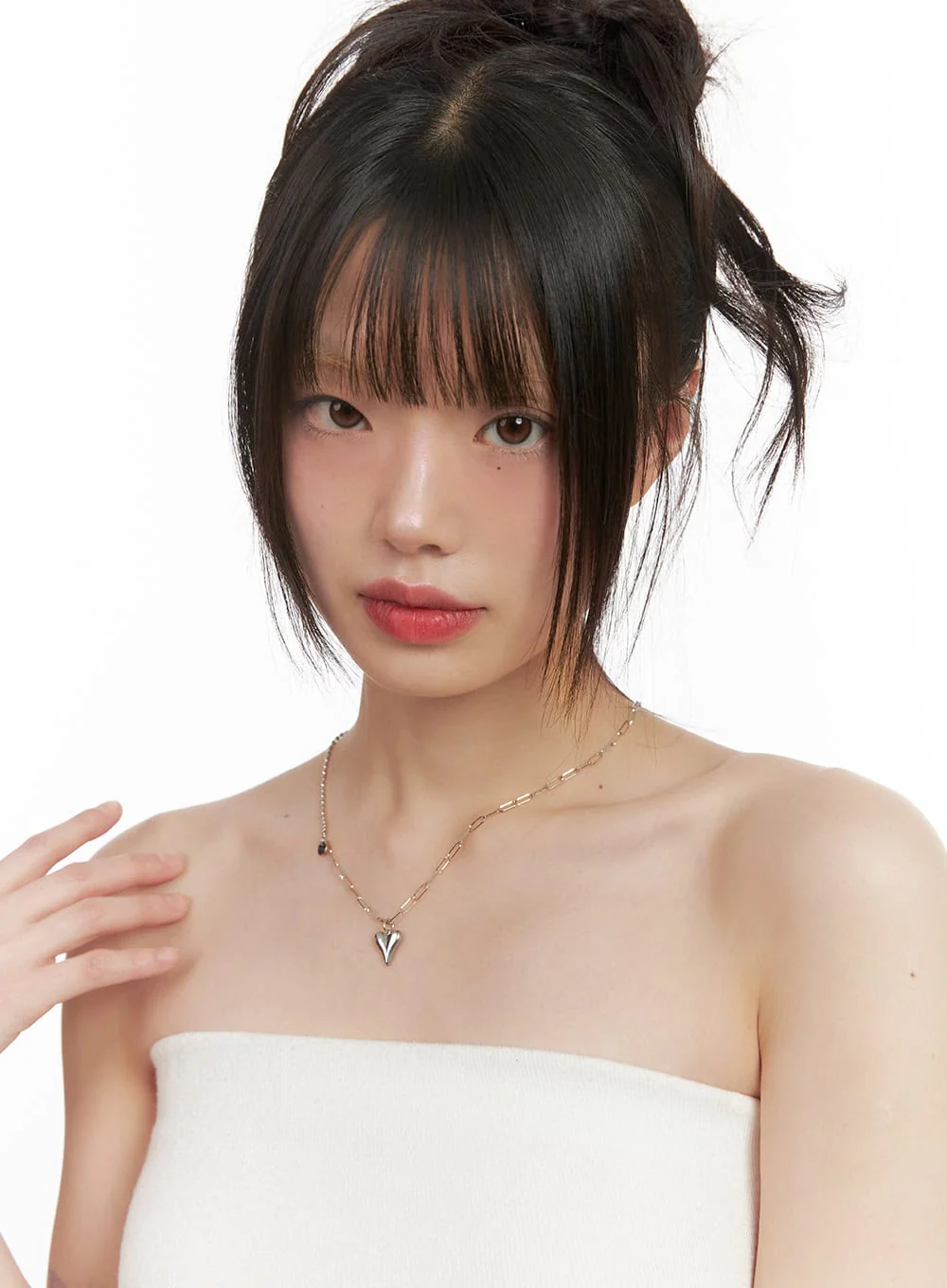 Hary Two-Line Heart Necklace CJ502 - Image 2