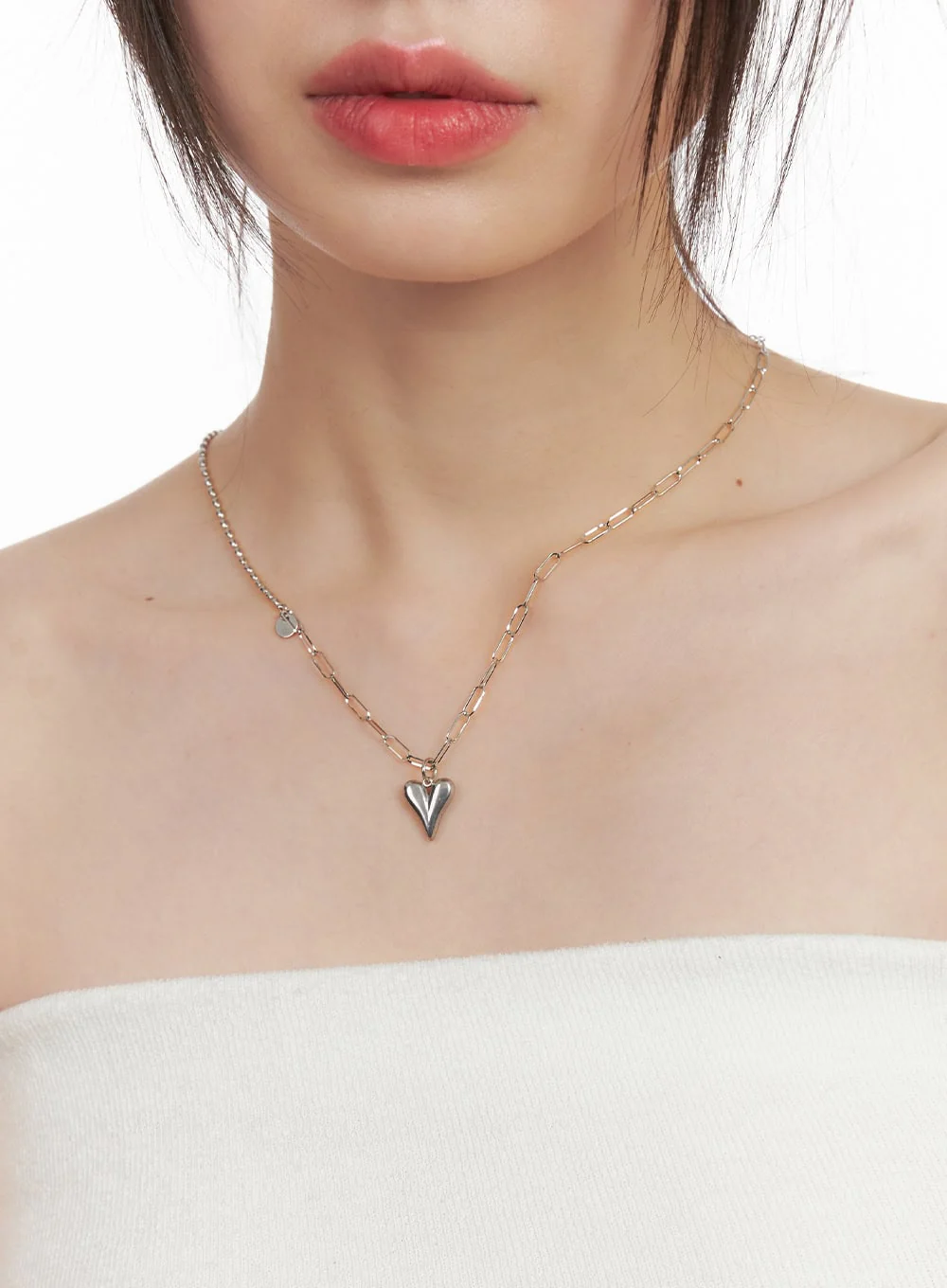 Hary Two-Line Heart Necklace CJ502 - Image 3