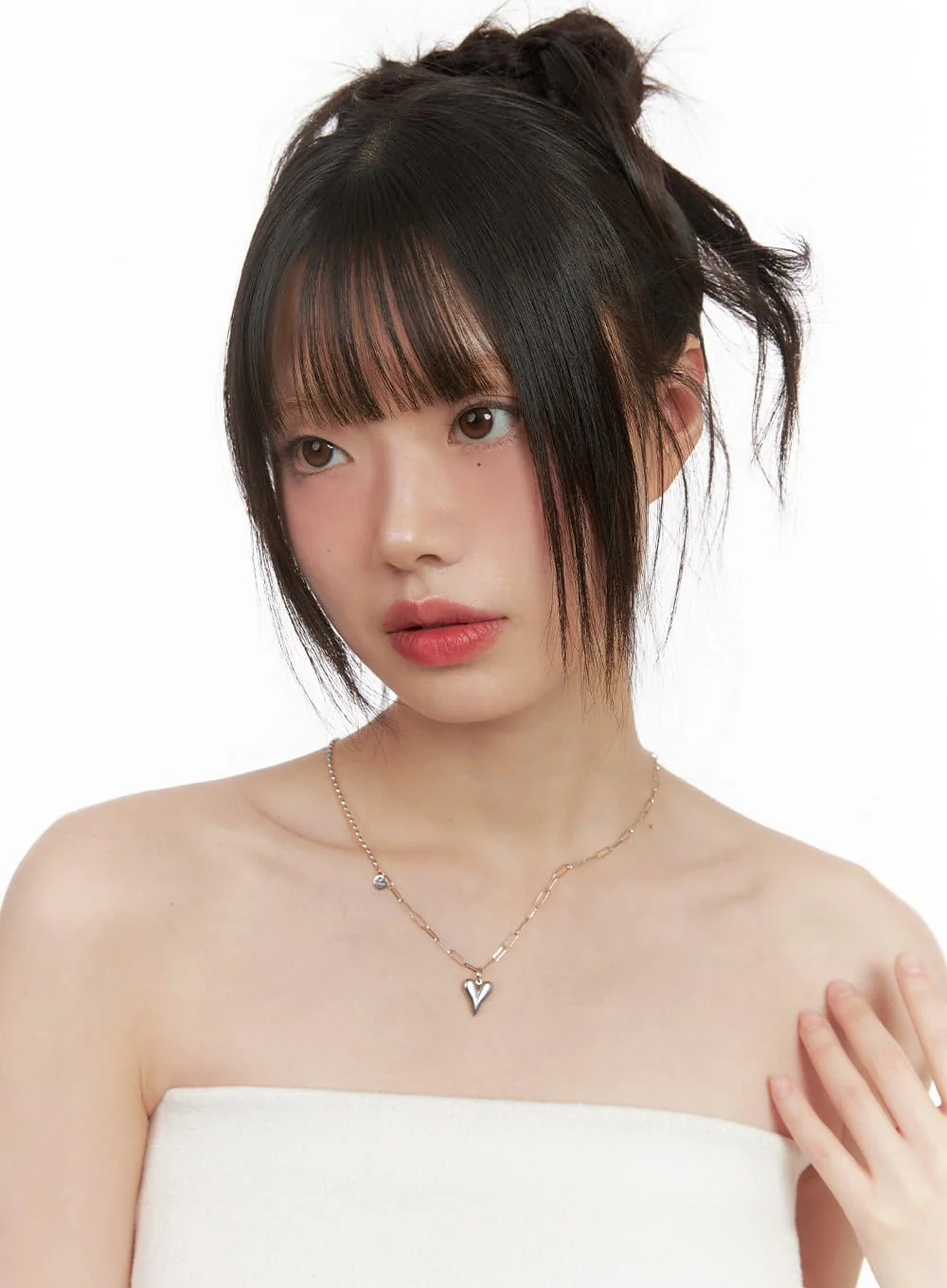 Hary Two-Line Heart Necklace CJ502 - Image 4