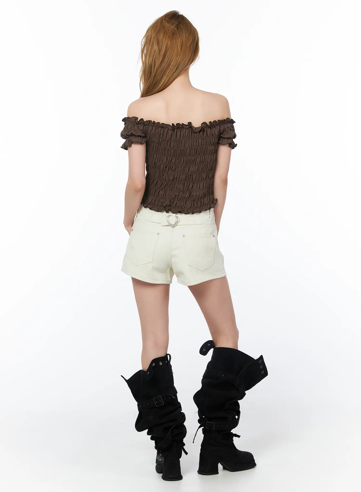 Heart Accent Cotton Shorts CY506 - Image 7