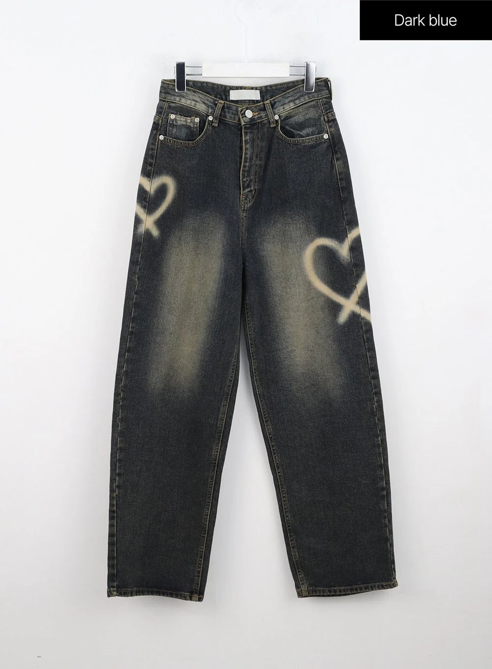 Heart-Bleached Wide Leg Jeans IN308 - Image 8