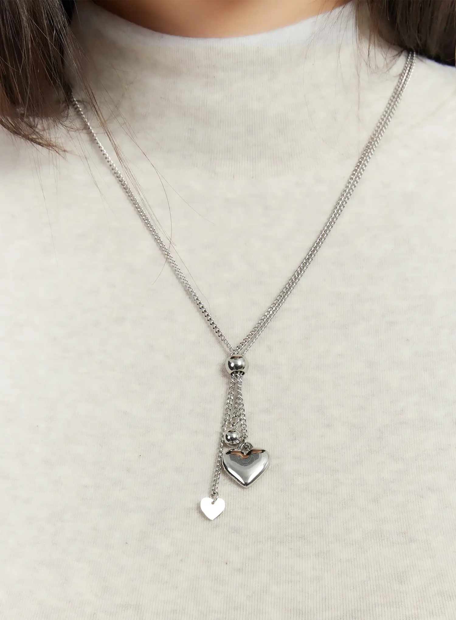 Heart Drop Slider Necklace ID529