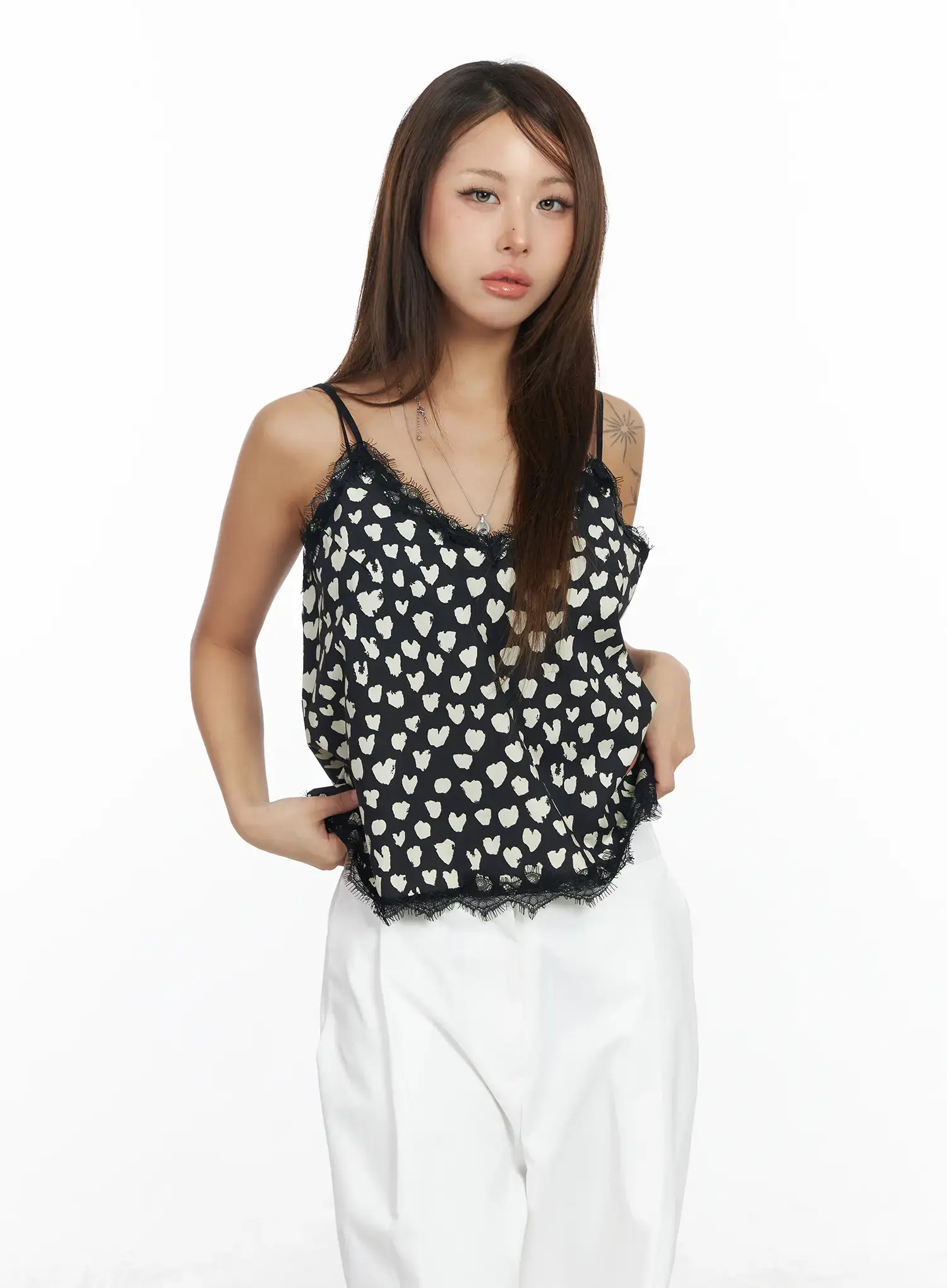 Heart Lace Sleeveless Top CF511 - Image 2