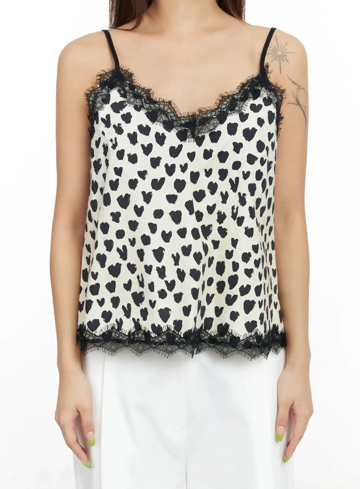 Heart Lace Sleeveless Top CF511 - Image 4