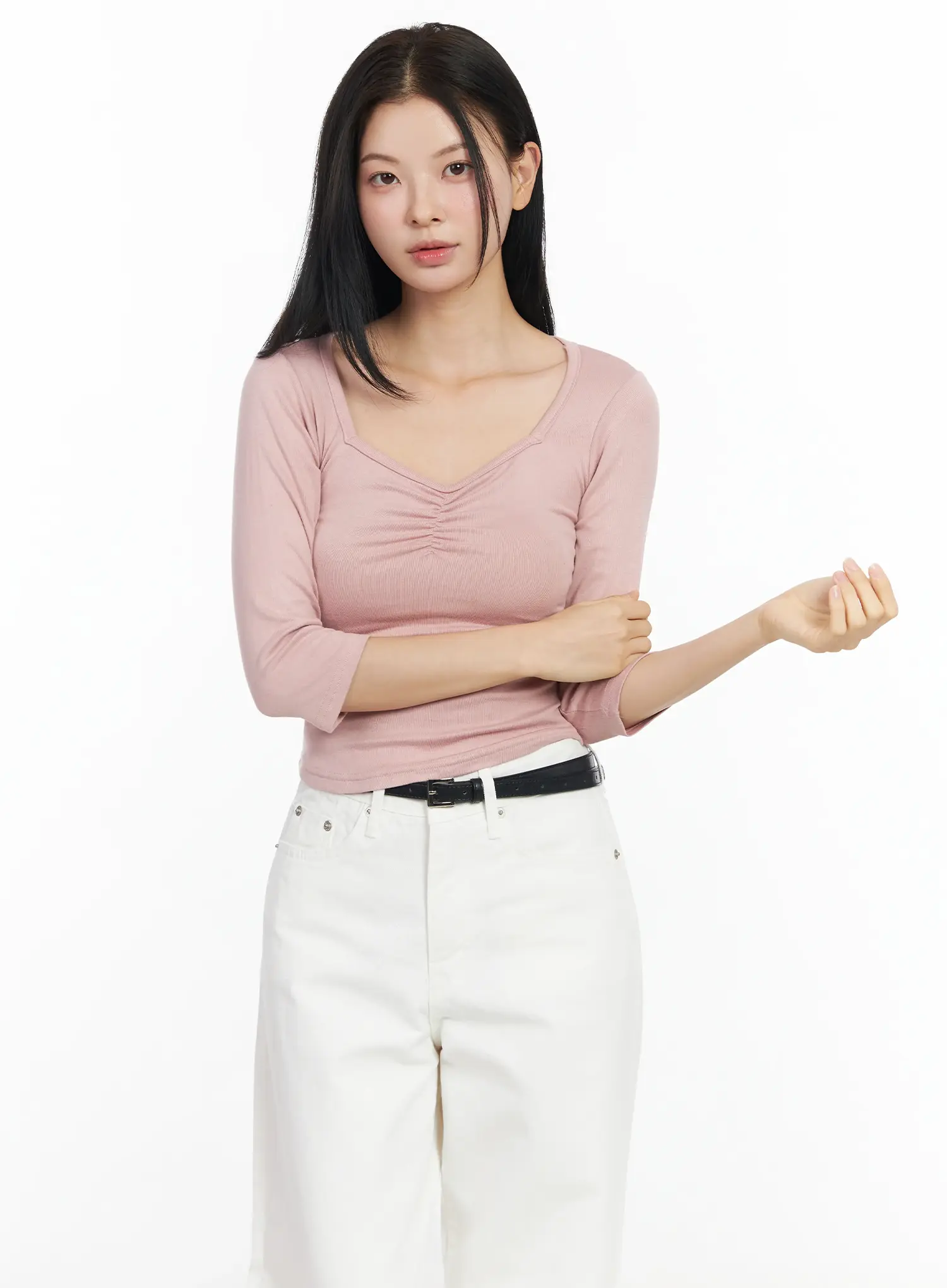 Heart Neck Long Sleeve Top IM524 - Image 13