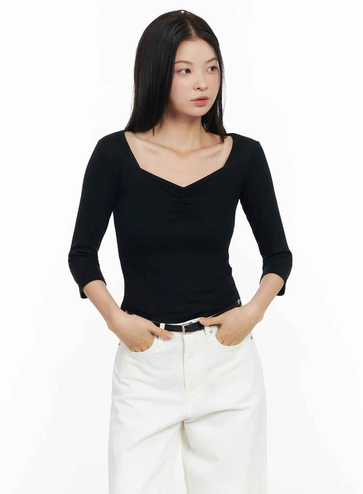 Heart Neck Long Sleeve Top IM524 - Image 14
