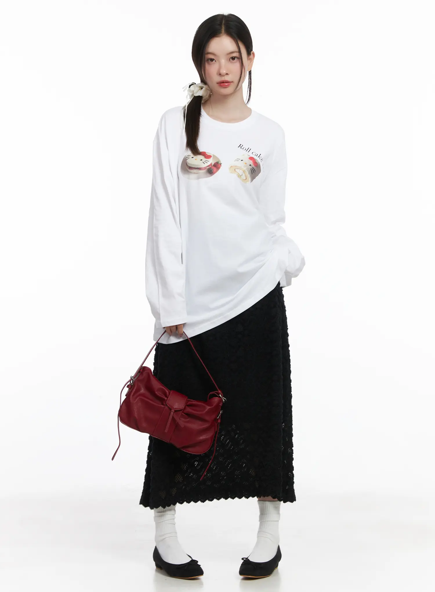 Heart Pattern Sheer Maxi Skirt CJ507