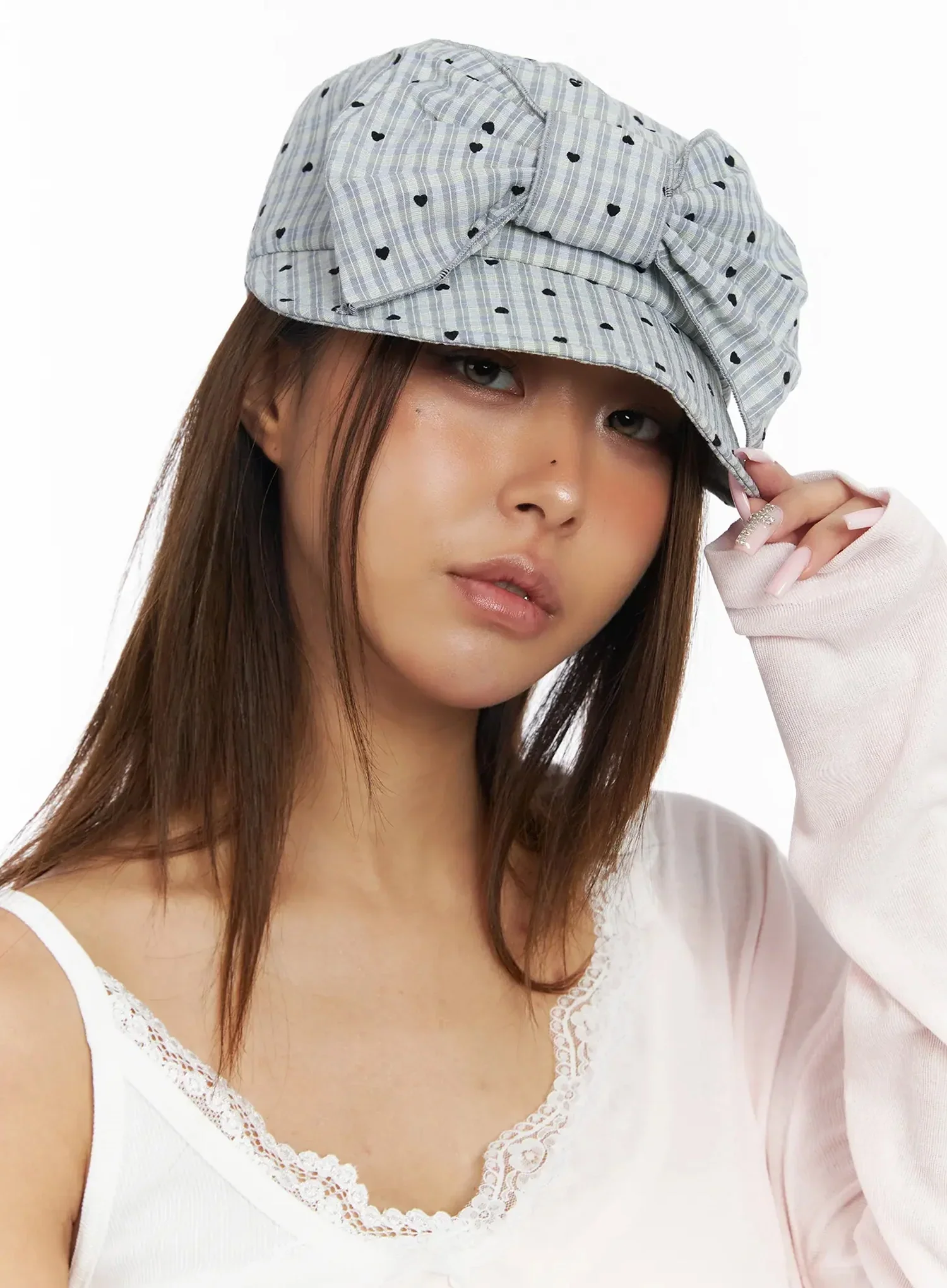 Heart Polka Dot Bow Cap IY504
