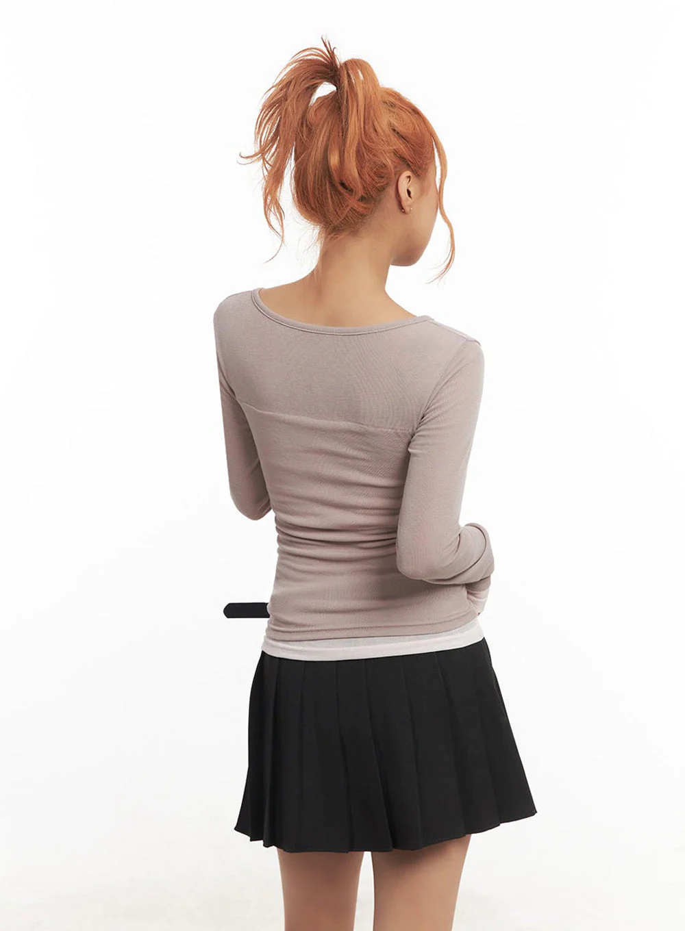Henley Layered Long Sleeve Top IA515 - Image 6