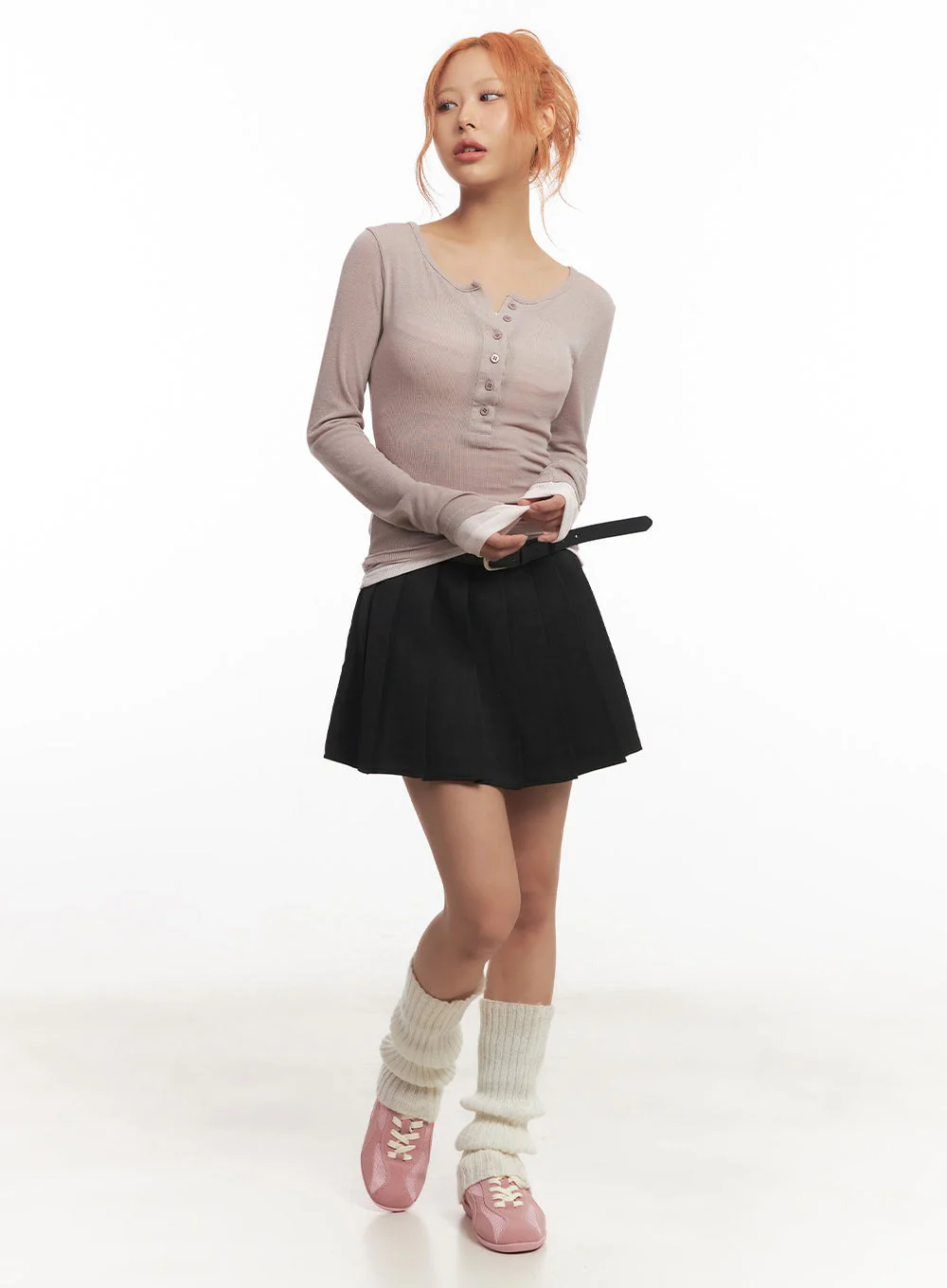 Henley Layered Long Sleeve Top IA515 - Image 9