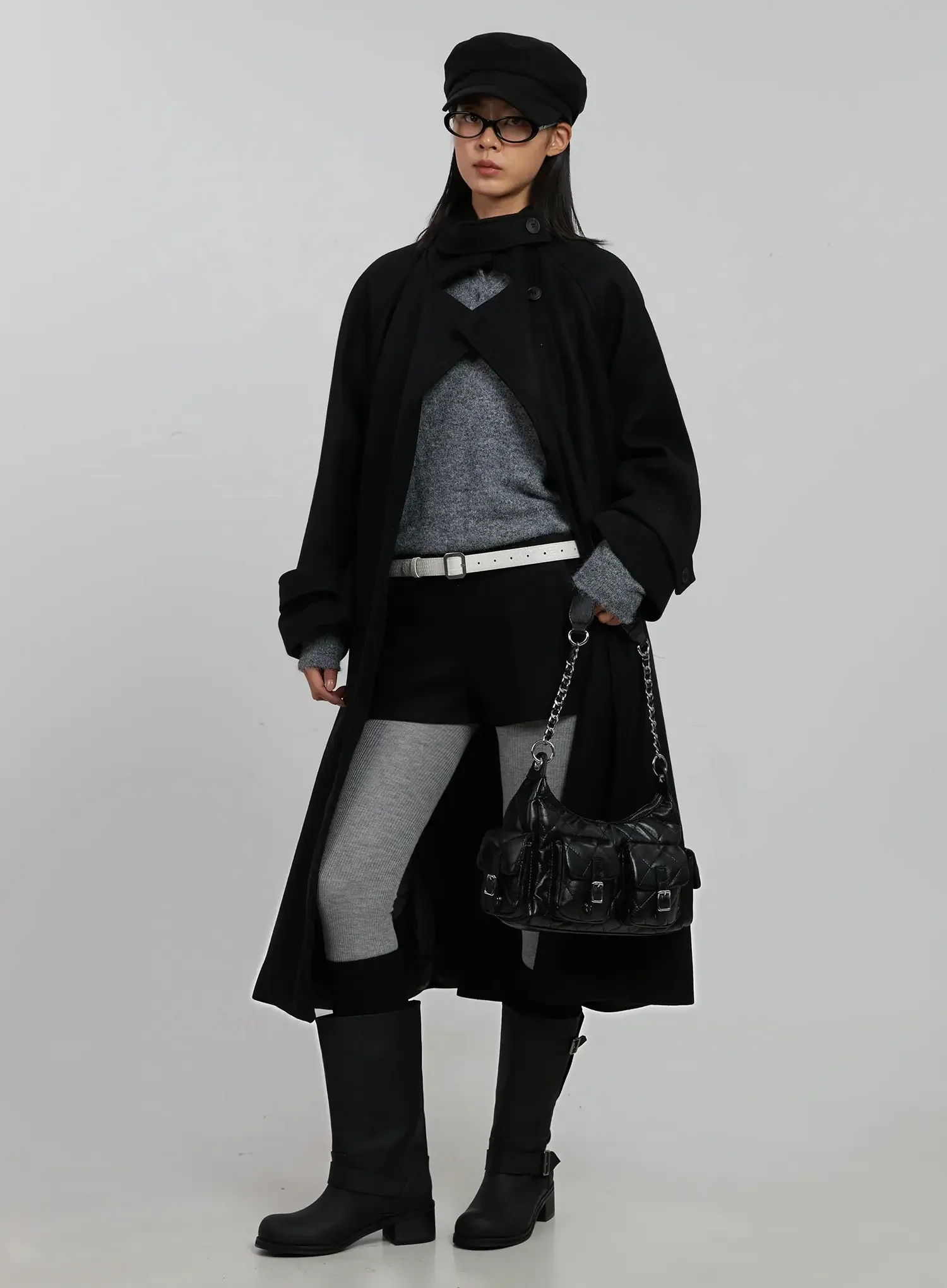 High Neck Button Coat IJ509 - Image 13