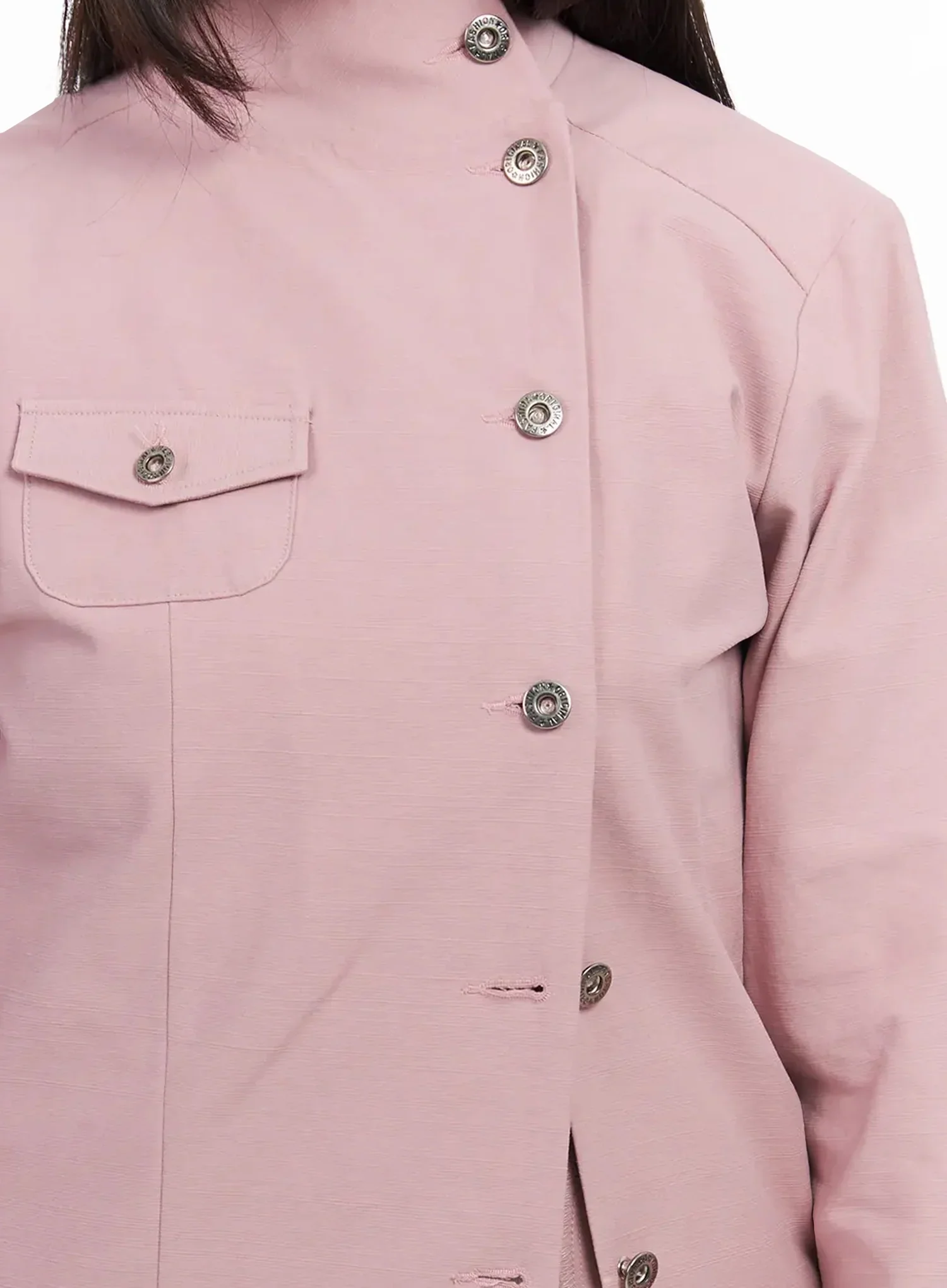 High Neck Cropped Trench Jacket IA523 - Image 4