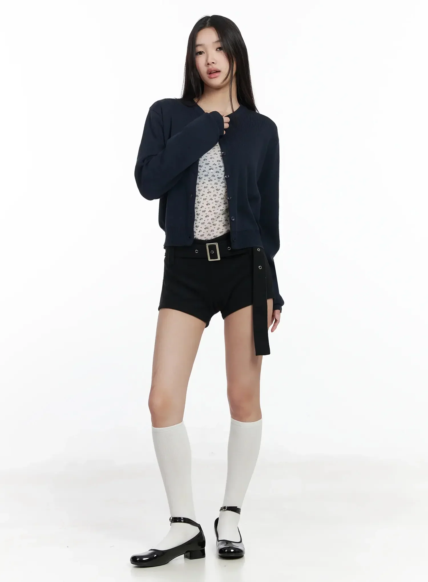 High-Waist Belted Shorts IM502 - Image 12