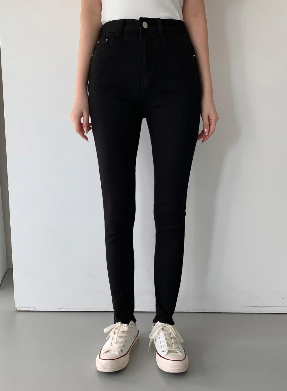 High Waist Cotton Skinny Pants J31 - Image 12